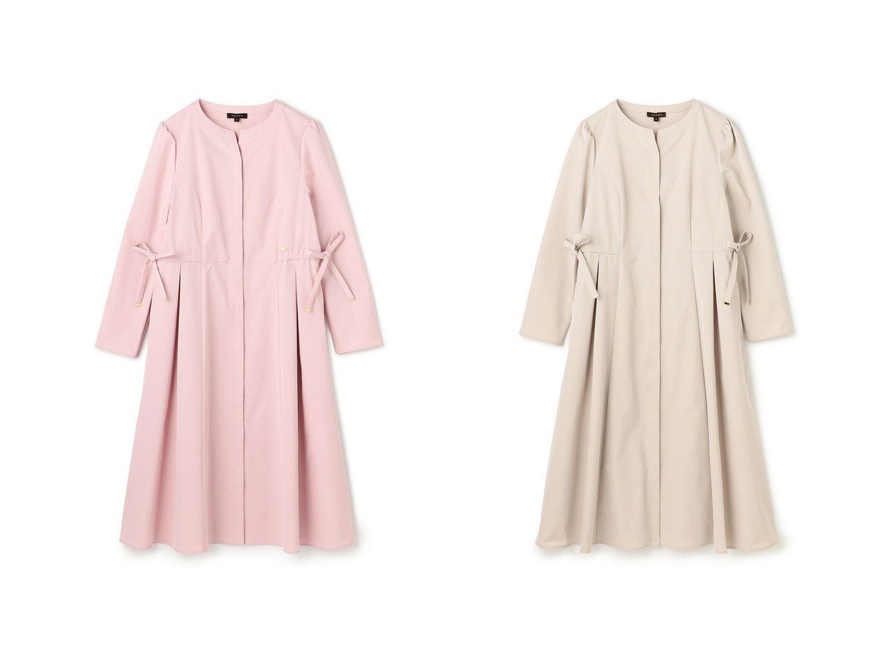 【ドレスとしても羽織としても着用できる軽やかな素材感のROSE CHEEK 2WAYドレスコート】TOCCA(トッカ)の通販 おすすめ人気トレンドファッション通販アイテム インテリア・キッズ・メンズ・レディースファッション・服の通販 founy(ファニー) 　ファッション　Fashion　レディースファッション　Fashion for Women　アウター　Coat / Outerwear Collection　コート・ロングコート・ピーコート　Long Coats, Peacoats & More　ワンピース　Dresses　フォーマル・パーティードレス・結婚式用ドレス　Elegant & Casual Dresses　シンプル　Simple, Minimal　ドレス　Dress, One-Piece　フォルム　Silhouette, Form　フロント　Front, Front Design　リボン　Ribbon, Bow　ローズ　Rose, Rose Motif　エレガント 上品　Elegant　夏　Summer　S/S・春夏　SS, Spring/Summer, Warm Season　A/W・秋冬　Autumn/Winter　レッド系　Red　ベージュ系　Beige　|ID:crp329100000226192