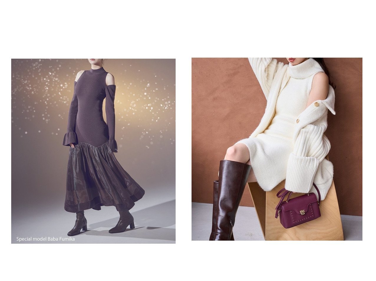 【タートルネックが映えるミニニットワンピースとコールドショルダーが印象的なサステナブルニットワンピース】SNIDEL(スナイデル)の通販 おすすめ人気トレンドファッション通販アイテム インテリア・キッズ・メンズ・レディースファッション・服の通販 founy(ファニー) 　ファッション　Fashion　レディースファッション　Fashion for Women　ワンピース　Dresses　ニットワンピース　Knit Dresses　エレガント 上品　Elegant　オーガンジー　Organza Fabric　ギャザー　Gathered, Ruffled　ショルダー　Shoulder, Shoulder Strap　シンプル　Simple, Minimal　ストレート　Straight, Straight Cut　スマート　Smart, Elegant　スリーブ　Sleeve, Long Sleeve / Short Sleeve　トレンド　Trend, Trending Now　ハイネック　High Neck, Mock Neck　ロング　Long, Long-Length　おすすめ　Recommended / Our Picks　|ID:crp329100000226199