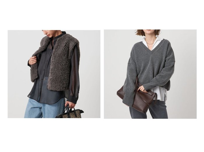 Vネックウールニットとファーライクボアベストでつくる抜け感のあるあたたかなレイヤードスタイル UNITED ARROWS(ユナイテッドアローズ)の通販 おすすめ人気トレンドファッション通販アイテム 人気、トレンドファッション・服の通販 founy(ファニー) ファッション Fashion レディースファッション Fashion for Women アウター Coat / Outerwear Collection トップス・カットソー Cut & Sew Tops ベスト&ジレ / 重ね着スタイル Vests & Gilets ニット Knit Tops & Sweaters Vネックトップス V-Neck Tops / V-Cut Neckline Shirts おすすめ Recommended / Our Picks バランス Balance, Style Balance フォルム Silhouette, Form ベスト Vest, Waistcoat リブニット Rib Knit, Ribbed Knit なめらか Smooth, Silky Texture カーディガン Cardigan, Knitwear デコルテ Décolleté, Neckline プレート Plate, Dish ワイドリブ Wide Rib, Wide Ribbed Knit |ID:crp329100000226238