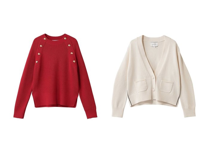 【マリンボタンが映えるHELIODORのニットとクロップドカーディガン 上品な着映えと抜け感を叶えるデイリースタイル】BEIGE,(ベイジ,)の通販 おすすめ人気トレンドファッション通販アイテム 人気、トレンドファッション・服の通販 founy(ファニー) ファッション Fashion レディースファッション Fashion for Women トップス・カットソー Cut & Sew Tops ニット Knit Tops & Sweaters カジュアルプルオーバー・ニットトップス Pullovers & Knit Tops / Casual Pullovers カーディガン・羽織り Layered Style Cardigans 2026年 2026 ショルダー Shoulder, Shoulder Strap スリット Slit, Slit Detail スリーブ Sleeve, Long Sleeve / Short Sleeve ロング Long, Long-Length 夏 Summer 春 Spring S/S・春夏 SS, Spring/Summer, Warm Season |ID:crp329100000226240