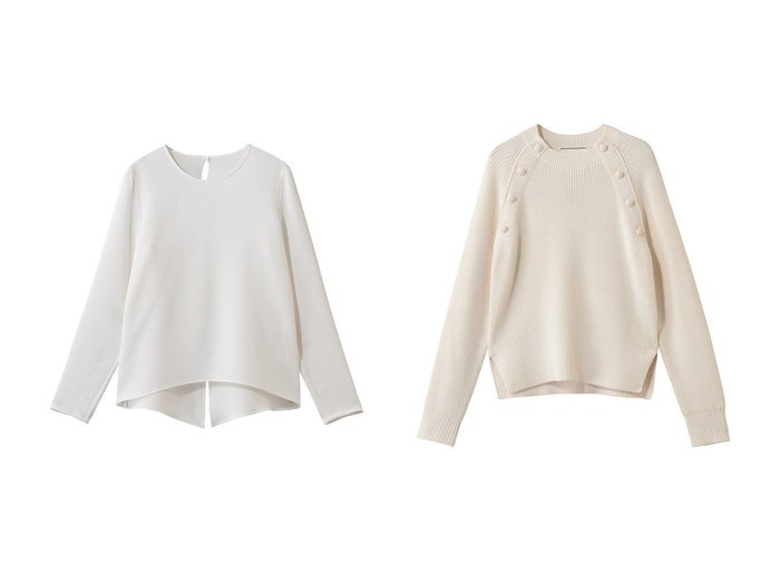 【マリンボタンが映えるHELIODORのニットと洗練シルエットのSHELBYブラウス 着映えと着まわし力を備えた上品トップス】BEIGE,(ベイジ,)の通販 おすすめ人気トレンドファッション通販アイテム 人気、トレンドファッション・服の通販 founy(ファニー) ファッション Fashion レディースファッション Fashion for Women トップス・カットソー Cut & Sew Tops シャツ・ブラウス・オフィスカジュアル Elegant Blouses & Button-Ups ニット Knit Tops & Sweaters カジュアルプルオーバー・ニットトップス Pullovers & Knit Tops / Casual Pullovers 2026年 2026 スリーブ Sleeve, Long Sleeve / Short Sleeve ロング Long, Long-Length 夏 Summer 春 Spring S/S・春夏 SS, Spring/Summer, Warm Season |ID:crp329100000226243