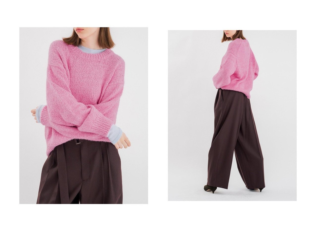 【スラブ糸とフェザーヤーンが生む柔らかな風合いのプルオーバー スウェット感覚で楽しめるバランスの良い着心地】STUNNING LURE(スタニングルアー)の通販 おすすめ人気トレンドファッション通販アイテム インテリア・キッズ・メンズ・レディースファッション・服の通販 founy(ファニー) 　ファッション　Fashion　レディースファッション　Fashion for Women　トップス・カットソー　Cut & Sew Tops　ニット　Knit Tops & Sweaters　カジュアルプルオーバー・ニットトップス　Pullovers & Knit Tops / Casual Pullovers　スウェット / スエット　Sweatshirt, Sweatwear　バランス　Balance, Style Balance　フェザーヤーン　Feather Yarn, Fluffy Yarn　ボトム　Bottoms, Lower Wear　新作・新入荷　New Arrivals / New In　レッド系　Red　|ID:crp329100000226245