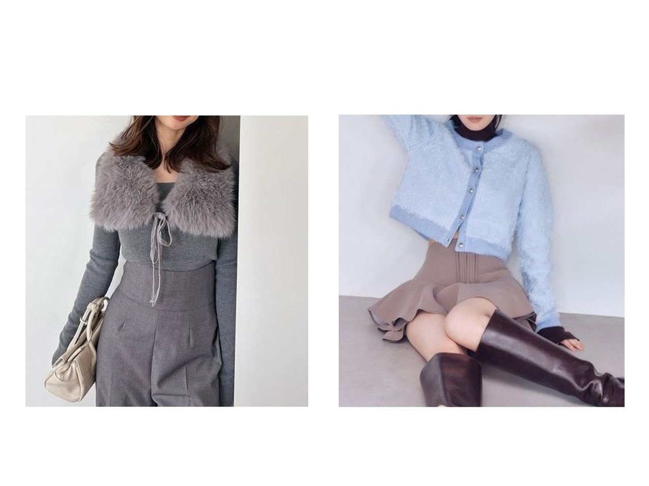 【華やかなレースカーディガンとフェイクファーティペット付きニットで冬のおしゃれを上品に演出】SNIDEL(スナイデル)の通販 おすすめ人気トレンドファッション通販アイテム インテリア・キッズ・メンズ・レディースファッション・服の通販 founy(ファニー) 　ファッション　Fashion　レディースファッション　Fashion for Women　トップス・カットソー　Cut & Sew Tops　ニット　Knit Tops & Sweaters　カーディガン・羽織り　Layered Style Cardigans　ウェーブ　Wavy Pattern　シンプル　Simple, Minimal　スクエア　Square, Square Shape　ストレート　Straight, Straight Cut　スマート　Smart, Elegant　フィット　Fit, Slim Fit　フェイクファー　Faux Fur, Imitation Fur　ベロア　Velour, Soft Velvet　リボン　Ribbon, Bow　おすすめ　Recommended / Our Picks　|ID:crp329100000226249