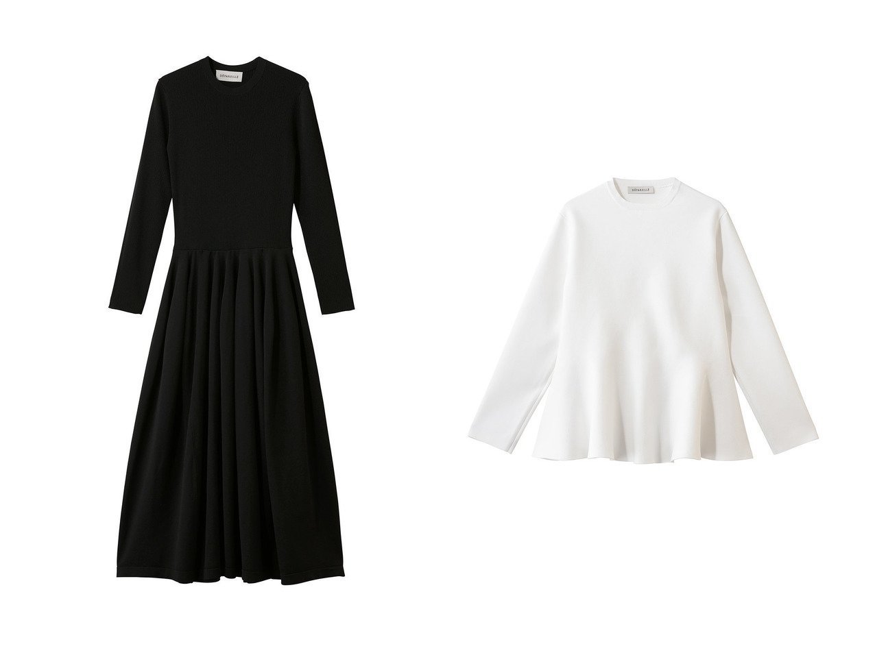 【DEPAREILLE/デパリエ】のポリジャージーギャザードレス&ポリジャージーフレアトップス おすすめ人気トレンドファッション通販アイテム インテリア・キッズ・メンズ・レディースファッション・服の通販 founy(ファニー) 　ファッション　Fashion　レディースファッション　Fashion for Women　ワンピース　Dresses　フォーマル・パーティードレス・結婚式用ドレス　Elegant & Casual Dresses　チュニック　Tunic Tops & Dresses　トップス・カットソー　Cut & Sew Tops　シャツ・ブラウス・オフィスカジュアル　Elegant Blouses & Button-Ups　ロングTシャツ・Tシャツ　Longline T-Shirts & Tees　カットソー・ベーシックTシャツ　Cut-and-Sewn Tops / Stretch Tees & Basics　2026年　2026　ギャザー　Gathered, Ruffled　シンプル　Simple, Minimal　チュニック　Tunic, Long Top　ドレス　Dress, One-Piece　フィット　Fit, Slim Fit　フォルム　Silhouette, Form　ロング　Long, Long-Length　夏　Summer　旅行　Travel　春　Spring　S/S・春夏　SS, Spring/Summer, Warm Season　ブルー系　Blue　ブラック系　Black　|ID:crp329100000226273