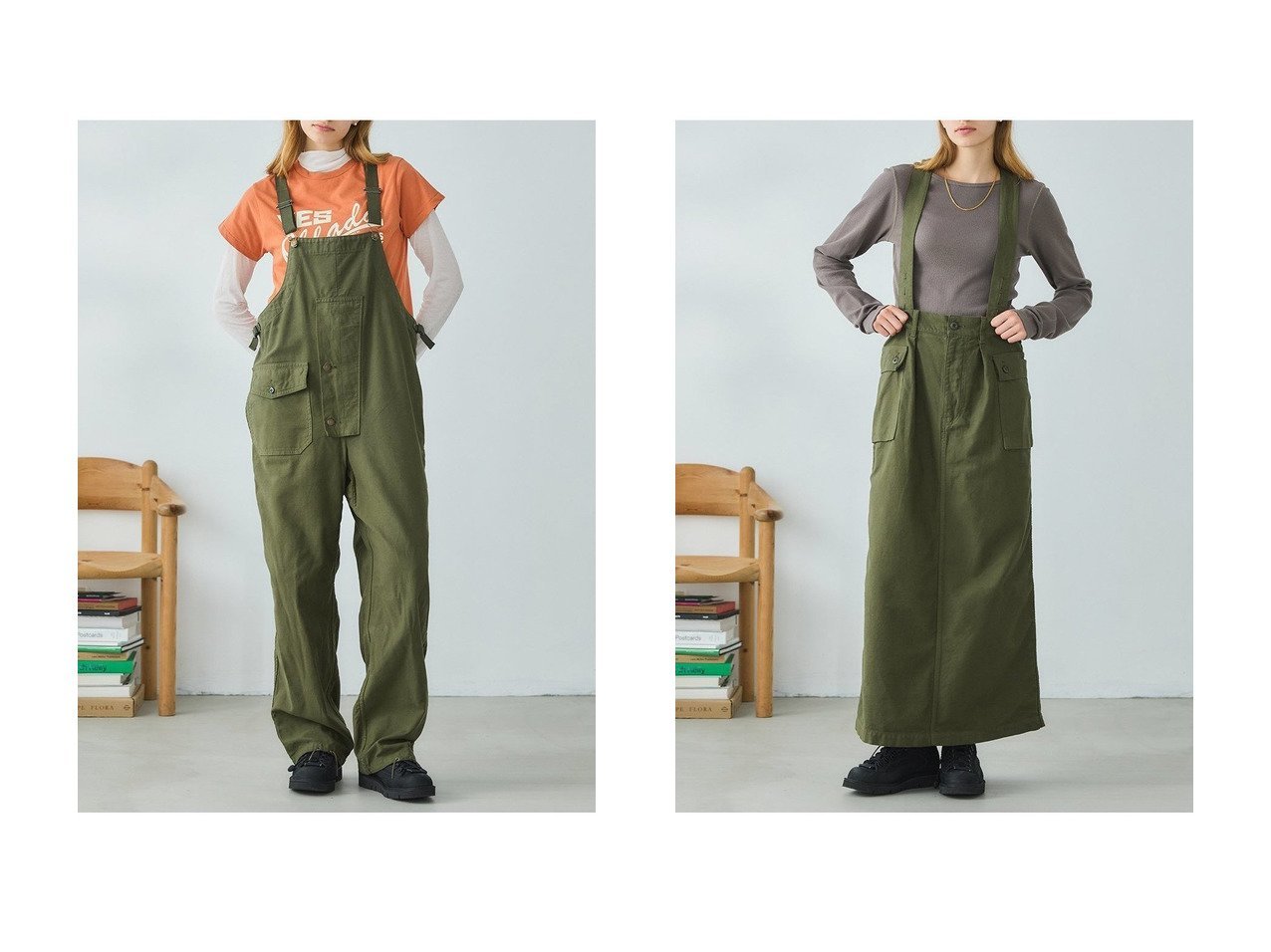 【Oblada/オブラダ】のカーゴスカート&DECK オーバーオール おすすめ人気トレンドファッション通販アイテム インテリア・キッズ・メンズ・レディースファッション・服の通販 founy(ファニー) 　ファッション　Fashion　レディースファッション　Fashion for Women　パンツ　Pants & Trousers　スカート　Skirts　ロングスカート　Long Skirts / Maxi & Midi Skirts　おすすめ　Recommended / Our Picks　デニム　Denim, Jeans Material　ノースリーブ　Sleeveless, No-Sleeve　ポケット　Pocket, Pocket Detail　ミリタリー　Military, Army Style　夏　Summer　新作・新入荷　New Arrivals / New In　春　Spring　サスペンダー　Suspenders, Braces　シンプル　Simple, Minimal　ロング　Long, Long-Length　グリーン系　Green　|ID:crp329100000226276