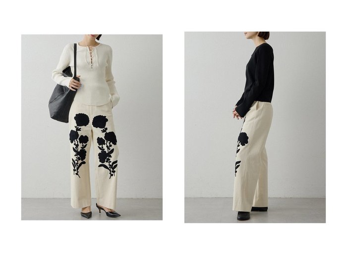 【Whim Gazette/ウィムガゼット】のコード刺繍パンツ おすすめ人気トレンドファッション通販アイテム 人気、トレンドファッション・服の通販 founy(ファニー) ファッション Fashion レディースファッション Fashion for Women パンツ Pants & Trousers 2026年 2026 インド Indian Textile シンプル Simple, Minimal フラット Flat, Flat Shoes レース Lace, Lace Fabric ワイド Wide, Wide Fit 夏 Summer 春 Spring S/S・春夏 SS, Spring/Summer, Warm Season |ID:crp329100000226287