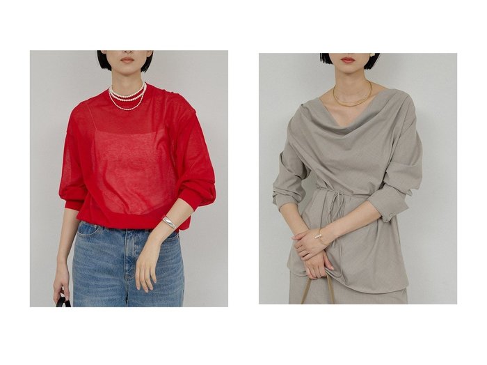 【ドレープの表情とシアーな素材感で女性らしさを引き立てる 上品さと抜け感を楽しめるトップス】GALLARDAGALANTE(ガリャルダガランテ)の通販 おすすめ人気トレンドファッション通販アイテム 人気、トレンドファッション・服の通販 founy(ファニー) ファッション Fashion レディースファッション Fashion for Women トップス・カットソー Cut & Sew Tops ニット Knit Tops & Sweaters カジュアルプルオーバー・ニットトップス Pullovers & Knit Tops / Casual Pullovers シャツ・ブラウス・オフィスカジュアル Elegant Blouses & Button-Ups 2026年 2026 エレガント 上品 Elegant シアー Sheer, See-Through トレンド Trend, Trending Now 夏 Summer 春 Spring S/S・春夏 SS, Spring/Summer, Warm Season |ID:crp329100000226293