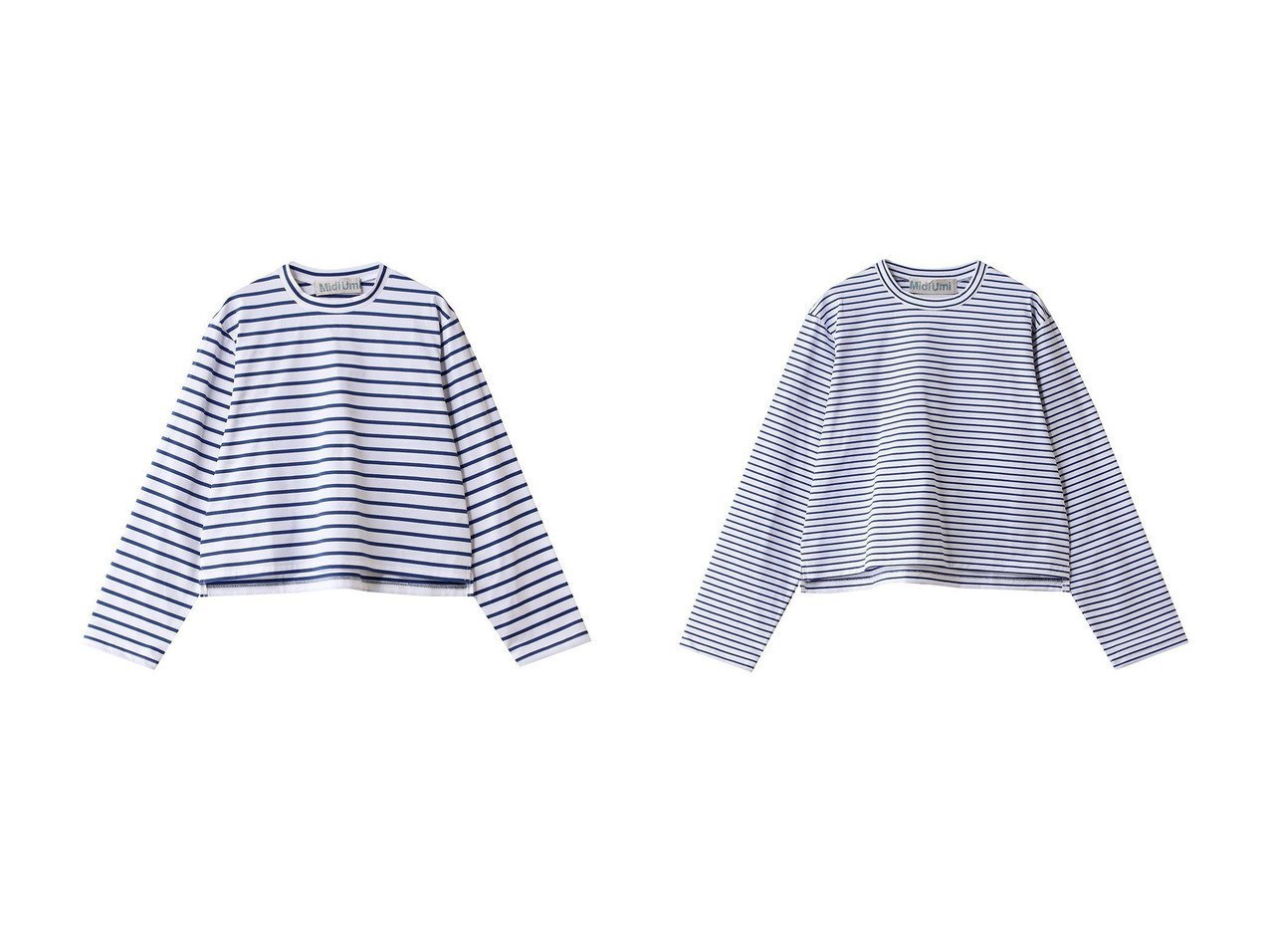 【程よいハリと柔らかさを備えたボーダーTシャツが引き立てる大人カジュアルのバランス】MidiUmi(ミディウミ)の通販 おすすめ人気トレンドファッション通販アイテム インテリア・キッズ・メンズ・レディースファッション・服の通販 founy(ファニー) 　ファッション　Fashion　レディースファッション　Fashion for Women　トップス・カットソー　Cut & Sew Tops　シャツ・ブラウス・オフィスカジュアル　Elegant Blouses & Button-Ups　ロングTシャツ・Tシャツ　Longline T-Shirts & Tees　カットソー・ベーシックTシャツ　Cut-and-Sewn Tops / Stretch Tees & Basics　2026年　2026　ショート　Short, Short Length　スリット　Slit, Slit Detail　スリーブ　Sleeve, Long Sleeve / Short Sleeve　トレンド　Trend, Trending Now　バランス　Balance, Style Balance　ボーダー　Border, Stripe　ロング　Long, Long-Length　夏　Summer　定番　Standard, Basic Item　春　Spring　S/S・春夏　SS, Spring/Summer, Warm Season　ブルー系　Blue　|ID:crp329100000226298