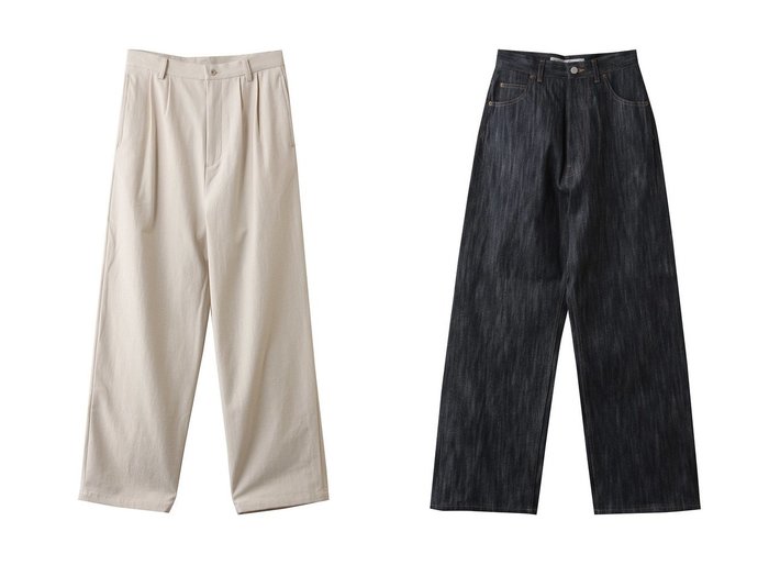 【バックサテンの2タックパンツとセルビッジデニムで叶えるエレガンスとカジュアルを両立した大人のボトムス】MidiUmi(ミディウミ)の通販
 おすすめ人気トレンドファッション通販アイテム 人気、トレンドファッション・服の通販 founy(ファニー) ファッション Fashion レディースファッション Fashion for Women パンツ Pants & Trousers デニムパンツ・ジーンズ・美脚デニム Denim Jeans & Pants 2026年 2026 エレガント 上品 Elegant サテン Satin, Glossy Fabric スウェット / スエット Sweatshirt, Sweatwear バランス Balance, Style Balance 夏 Summer 春 Spring S/S・春夏 SS, Spring/Summer, Warm Season |ID:crp329100000226300