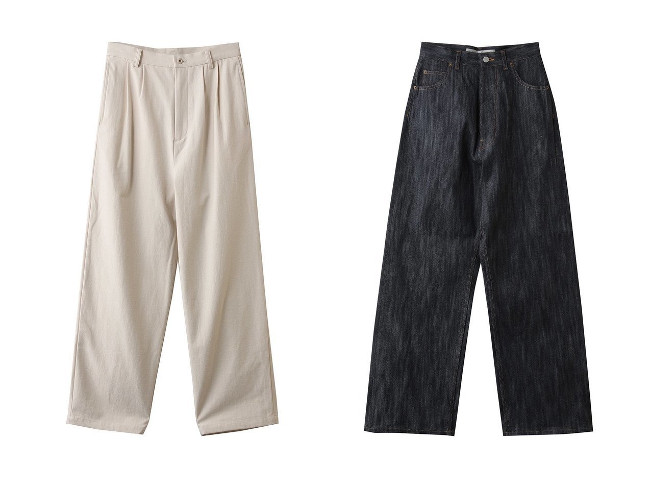 【バックサテンの2タックパンツとセルビッジデニムで叶えるエレガンスとカジュアルを両立した大人のボトムス】MidiUmi(ミディウミ)の通販
 おすすめ人気トレンドファッション通販アイテム インテリア・キッズ・メンズ・レディースファッション・服の通販 founy(ファニー) 　ファッション　Fashion　レディースファッション　Fashion for Women　パンツ　Pants & Trousers　デニムパンツ・ジーンズ・美脚デニム　Denim Jeans & Pants　2026年　2026　エレガント 上品　Elegant　サテン　Satin, Glossy Fabric　スウェット / スエット　Sweatshirt, Sweatwear　バランス　Balance, Style Balance　夏　Summer　春　Spring　S/S・春夏　SS, Spring/Summer, Warm Season　イエロー系　Yellow　ブルー系　Blue　ブラック系　Black　|ID:crp329100000226300