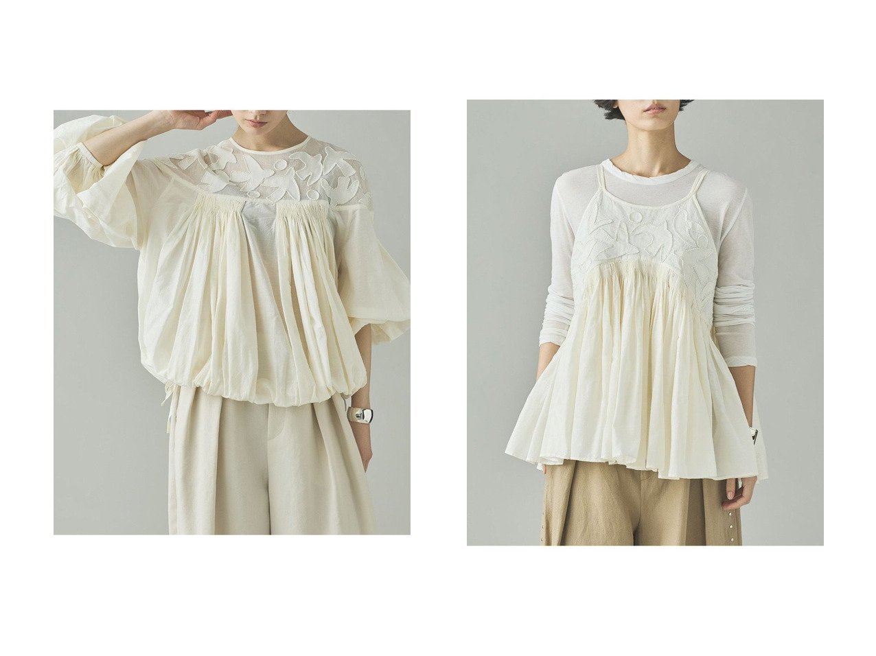 オリジナルのバード刺しゅうと異素材使いが映えるブラウスとキャミソールで装いに華やぎを添える Curensology(カレンソロジー)の通販
 おすすめ人気トレンドファッション通販アイテム インテリア・キッズ・メンズ・レディースファッション・服の通販 founy(ファニー) 　ファッション　Fashion　レディースファッション　Fashion for Women　トップス・カットソー　Cut & Sew Tops　シャツ・ブラウス・オフィスカジュアル　Elegant Blouses & Button-Ups　キャミソール&ノースリーブ　Camisoles & Sleeveless Tops　2026年　2026　インド　Indian Textile　オーガンジー　Organza Fabric　ショート　Short, Short Length　シルク　Silk, 100% Silk　スリーブ　Sleeve, Long Sleeve / Short Sleeve　ハンド　Hand, Handmade　バランス　Balance, Style Balance　リボン　Ribbon, Bow　エレガント 上品　Elegant　夏　Summer　春　Spring　S/S・春夏　SS, Spring/Summer, Warm Season　インナー　Innerwear　キャミソール　Camisole, Spaghetti Strap Top　スラックス　Slacks, Dress Pants　デニム　Denim, Jeans Material　ノースリーブ　Sleeveless, No-Sleeve　ラップ　Wrap, Wrap Design　ロング　Long, Long-Length　ホワイト系　White　ブラック系　Black　|ID:crp329100000226310