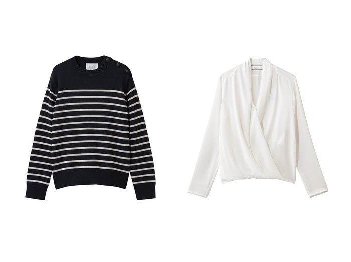 【洗練フェミニンと大人マリンを楽しむロングスリーブ ブラウスとニット】BEIGE(ベイジ)の通販 おすすめ人気トレンドファッション通販アイテム 人気、トレンドファッション・服の通販 founy(ファニー) ファッション Fashion レディースファッション Fashion for Women トップス・カットソー Cut & Sew Tops ニット Knit Tops & Sweaters カジュアルプルオーバー・ニットトップス Pullovers & Knit Tops / Casual Pullovers シャツ・ブラウス・オフィスカジュアル Elegant Blouses & Button-Ups 2026年 2026 スリーブ Sleeve, Long Sleeve / Short Sleeve ロング Long, Long-Length 夏 Summer 春 Spring S/S・春夏 SS, Spring/Summer, Warm Season |ID:crp329100000226312