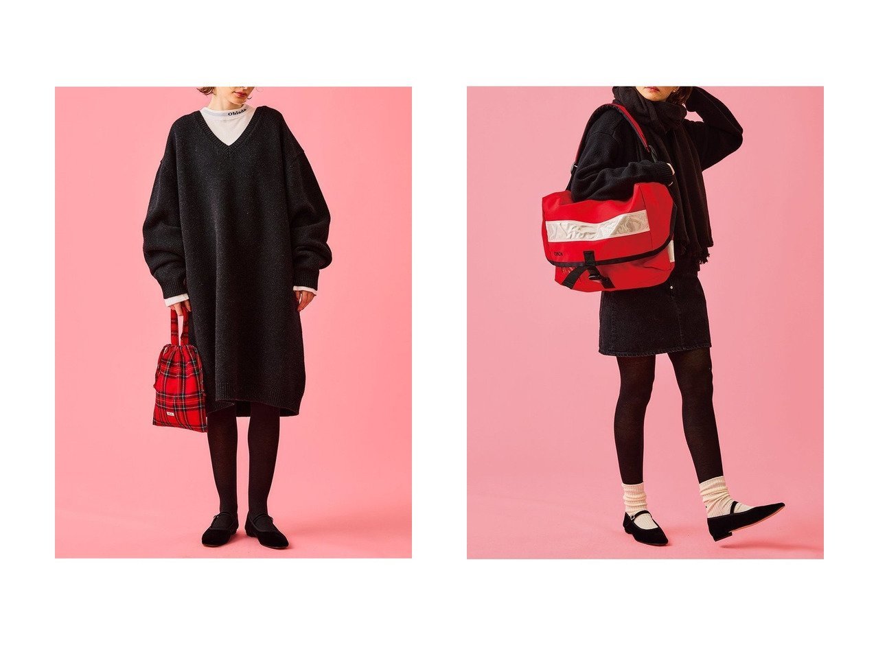 【ゆったりシルエットで季節感を楽しむ ニットドレスと刺しゅう入りメッセンジャーバッグ】Oblada(オブラダ)の通販 おすすめ人気トレンドファッション通販アイテム インテリア・キッズ・メンズ・レディースファッション・服の通販 founy(ファニー) 　ファッション　Fashion　レディースファッション　Fashion for Women　ワンピース　Dresses　フォーマル・パーティードレス・結婚式用ドレス　Elegant & Casual Dresses　チュニック　Tunic Tops & Dresses　バッグ　Bags　ポーチ&ミニバッグ　Pouches & Mini Bags　セーター　Sweater, Knitwear　タイツ　Tights, Legwear　チュニック　Tunic, Long Top　ドレス　Dress, One-Piece　バランス　Balance, Style Balance　メンズ　Men's, Menswear　新作・新入荷　New Arrivals / New In　グレー系　Gray　ブルー系　Blue　オレンジ系　Orange　|ID:crp329100000226327