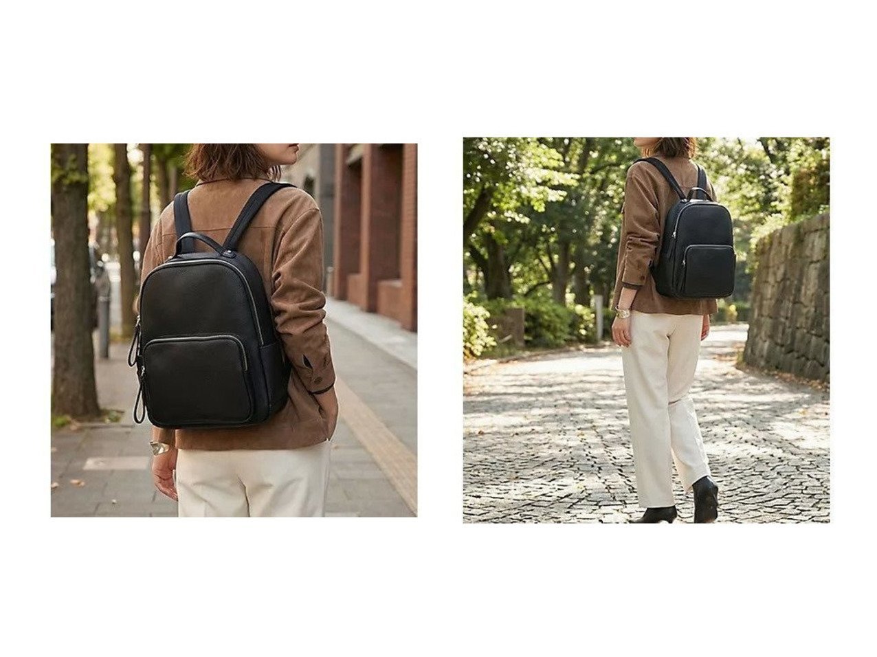 【通勤からデイリーまで上品に使える 本革仕様のソフトレザーバックパック】STYLE DELI(スタイルデリ)の通販
 おすすめ人気トレンドファッション通販アイテム インテリア・キッズ・メンズ・レディースファッション・服の通販 founy(ファニー) 　ファッション　Fashion　レディースファッション　Fashion for Women　バッグ　Bags　シンプル　Simple, Minimal　ポケット　Pocket, Pocket Detail　リュック　Backpack, Rucksack　旅行　Travel　エレガント 上品　Elegant　ビジネス 仕事 通勤　Business / Work / Commuting　ブラック系　Black　|ID:crp329100000226337