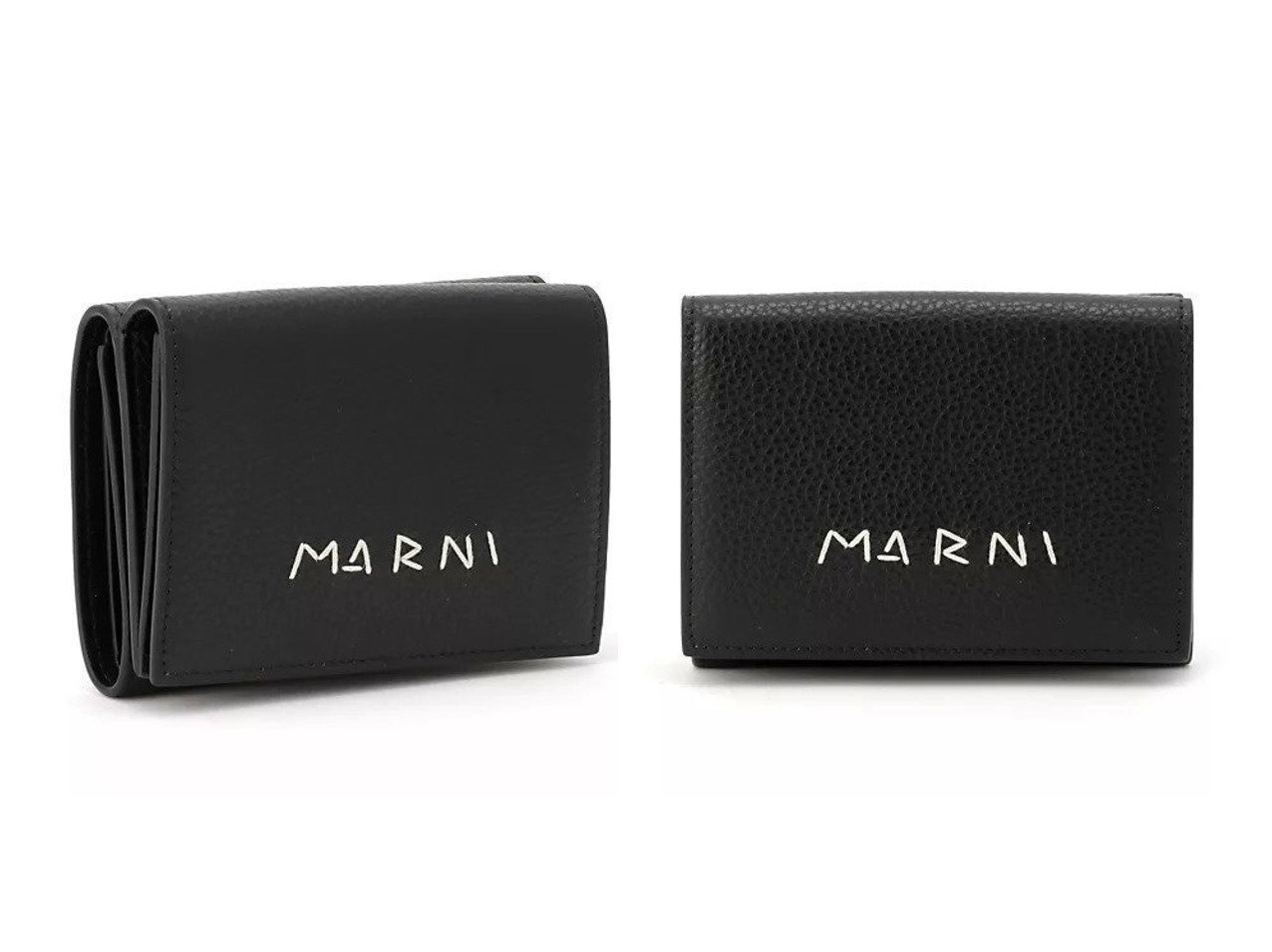 【ハンドステッチが映える 機能性とデザイン性を備えた三つ折りウォレット】MARNI(マルニ)の通販
 おすすめ人気トレンドファッション通販アイテム インテリア・キッズ・メンズ・レディースファッション・服の通販 founy(ファニー) 　ファッション　Fashion　レディースファッション　Fashion for Women　ウォレット　Wallet　コイン　Coin, Coin Design　スリット　Slit, Slit Detail　ハンド　Hand, Handmade　ポケット　Pocket, Pocket Detail　ブラック系　Black　|ID:crp329100000226339