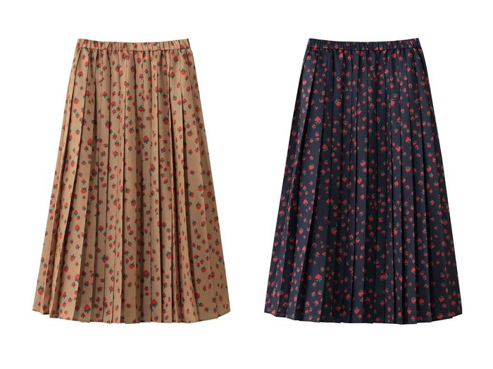 【MUVEIL/ミュベール】のイチゴプリントプリーツスカート おすすめ人気トレンドファッション通販アイテム 人気、トレンドファッション・服の通販 founy(ファニー) ファッション Fashion レディースファッション Fashion for Women スカート Skirts プリーツスカート / 上品フェミニンスタイル Pleated Skirts ロングスカート Long Skirts / Maxi & Midi Skirts 2026年 2026 おすすめ Recommended / Our Picks ジャケット Jacket, Outerwear セットアップ Set-Up, Coordinated Outfit プリント Print, Printed Pattern プリーツ Pleats, Pleated ベーシック Basic, Essential ロング Long, Long-Length エレガント 上品 Elegant 夏 Summer 春 Spring S/S・春夏 SS, Spring/Summer, Warm Season |ID:crp329100000226358