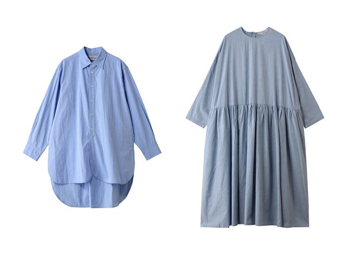 【MidiUmi/ミディウミ】のchambray gather OP ワンピース&wide long shirt シャツ おすすめ人気トレンドファッション通販アイテム 人気、トレンドファッション・服の通販 founy(ファニー) ファッション Fashion レディースファッション Fashion for Women トップス・カットソー Cut & Sew Tops シャツ・ブラウス・オフィスカジュアル Elegant Blouses & Button-Ups ワンピース Dresses チュニック Tunic Tops & Dresses 2026年 2026 スリーブ Sleeve, Long Sleeve / Short Sleeve ロング Long, Long-Length ワイド Wide, Wide Fit 夏 Summer 春 Spring S/S・春夏 SS, Spring/Summer, Warm Season |ID:crp329100000226369
