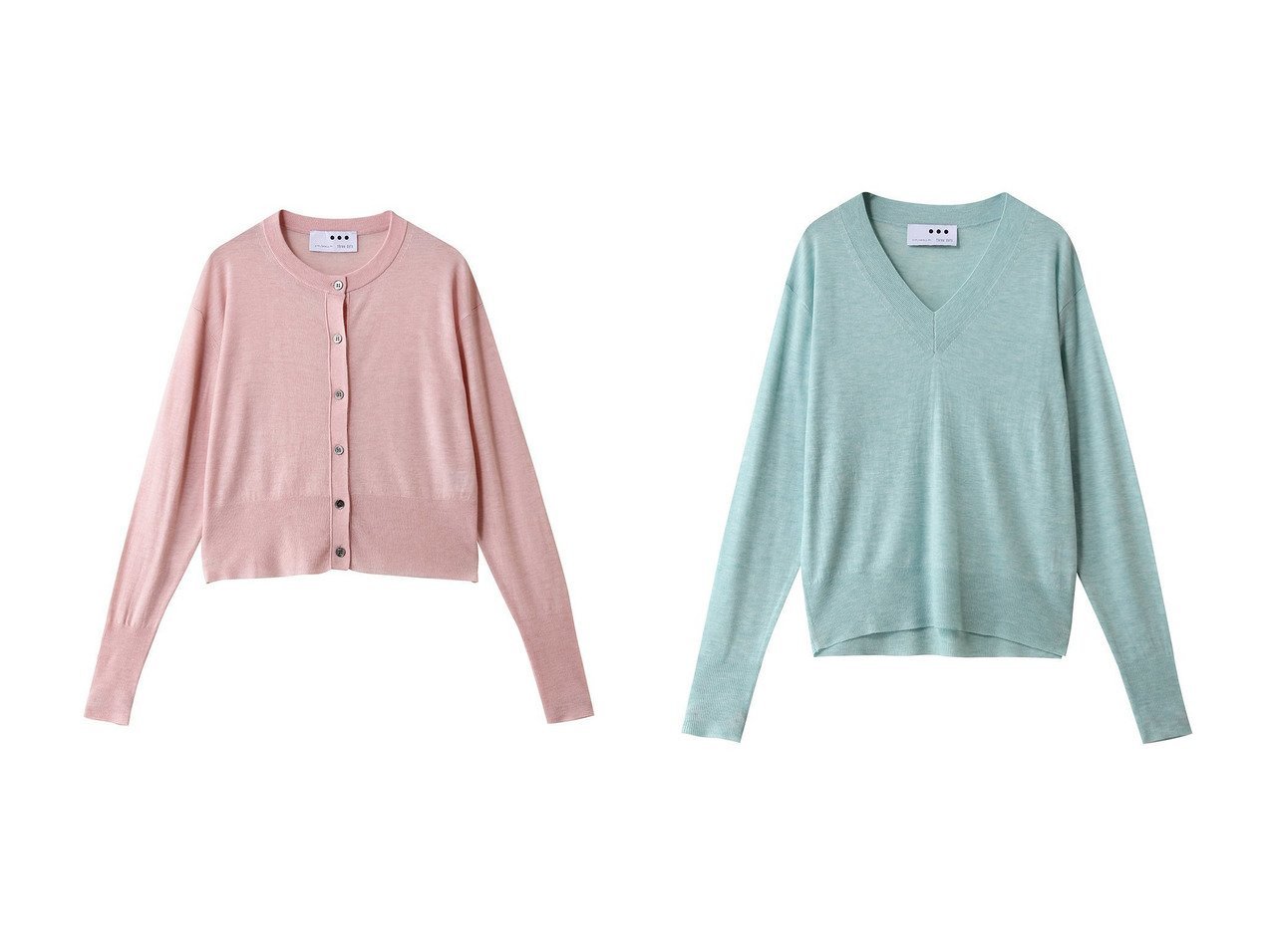 【ほのかな透け感が上品に映えるエアセーター、カーディガンとVネックで楽しむ大人のシンプルニット】three dots(スリー ドッツ)の通販
 おすすめ人気トレンドファッション通販アイテム インテリア・キッズ・メンズ・レディースファッション・服の通販 founy(ファニー) 　ファッション　Fashion　レディースファッション　Fashion for Women　トップス・カットソー　Cut & Sew Tops　ニット　Knit Tops & Sweaters　カーディガン・羽織り　Layered Style Cardigans　カジュアルプルオーバー・ニットトップス　Pullovers & Knit Tops / Casual Pullovers　Vネックトップス　V-Neck Tops / V-Cut Neckline Shirts　2026年　2026　おすすめ　Recommended / Our Picks　カーディガン　Cardigan, Knitwear　コンパクト　Compact, Small Size　ショート　Short, Short Length　シンプル　Simple, Minimal　セーター　Sweater, Knitwear　トレンド　Trend, Trending Now　ボトム　Bottoms, Lower Wear　ワイド　Wide, Wide Fit　エレガント 上品　Elegant　夏　Summer　春　Spring　S/S・春夏　SS, Spring/Summer, Warm Season　ホワイト系　White　レッド系　Red　ブルー系　Blue　|ID:crp329100000226370