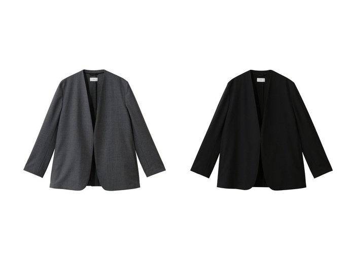 【高密度ウールの上質感とミニマルな佇まいが魅力の、ボクシーシルエットノーカラージャケット】ATON(エイトン)の通販
 おすすめ人気トレンドファッション通販アイテム 人気、トレンドファッション・服の通販 founy(ファニー) ファッション Fashion レディースファッション Fashion for Women アウター Coat / Outerwear Collection レディースジャケット・軽アウター Jackets ノーカラージャケット / シンプル上品コーデ Collarless Jackets 2026年 2026 ジャケット Jacket, Outerwear ポケット Pocket, Pocket Detail 夏 Summer 春 Spring S/S・春夏 SS, Spring/Summer, Warm Season |ID:crp329100000226373