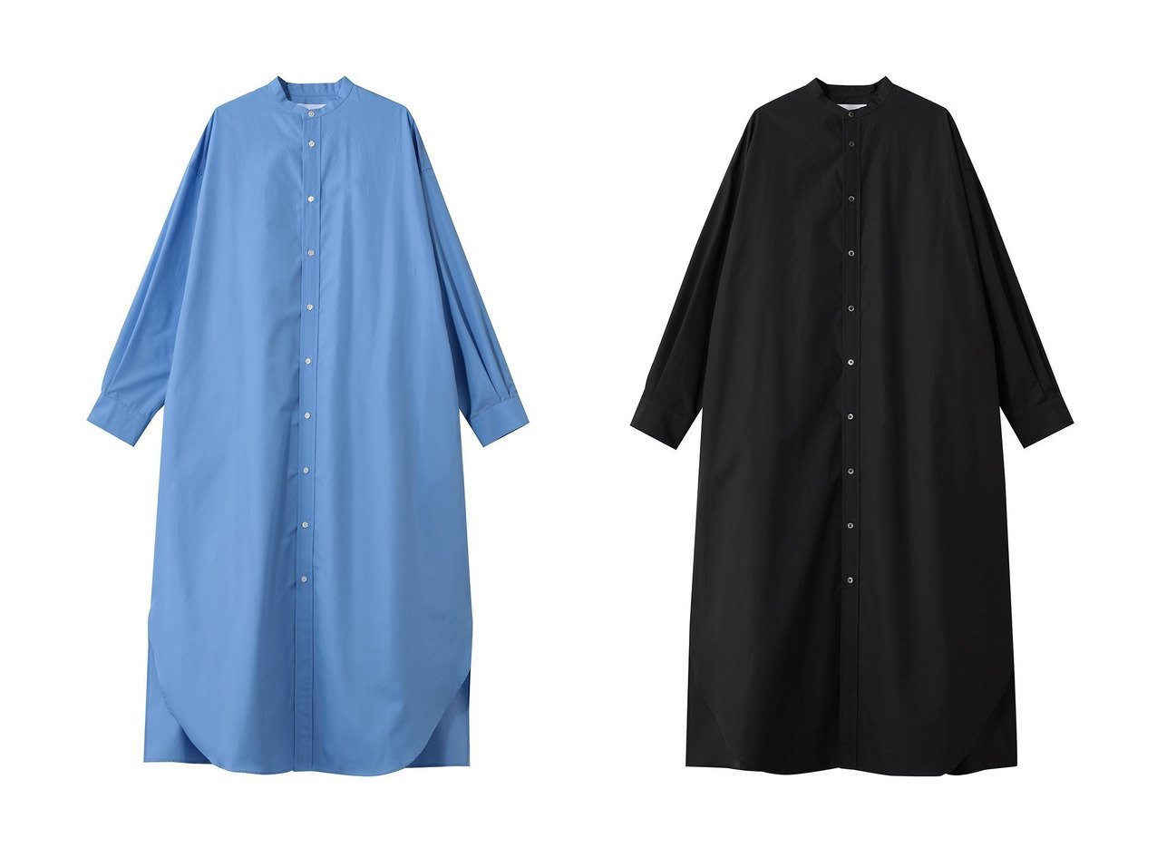 【ハイカウントブロードの上質感が映える、オーバーサイズで着まわし自在なバンドカラードレス】Graphpaper(グラフペーパー)の通販
 おすすめ人気トレンドファッション通販アイテム インテリア・キッズ・メンズ・レディースファッション・服の通販 founy(ファニー) 　ファッション　Fashion　レディースファッション　Fashion for Women　ワンピース　Dresses　フォーマル・パーティードレス・結婚式用ドレス　Elegant & Casual Dresses　チュニック　Tunic Tops & Dresses　2026年　2026　スリット　Slit, Slit Detail　チュニック　Tunic, Long Top　ドレス　Dress, One-Piece　ロング　Long, Long-Length　夏　Summer　春　Spring　S/S・春夏　SS, Spring/Summer, Warm Season　羽織　Haori, Light Jacket　ブラック系　Black　ブルー系　Blue　|ID:crp329100000226382