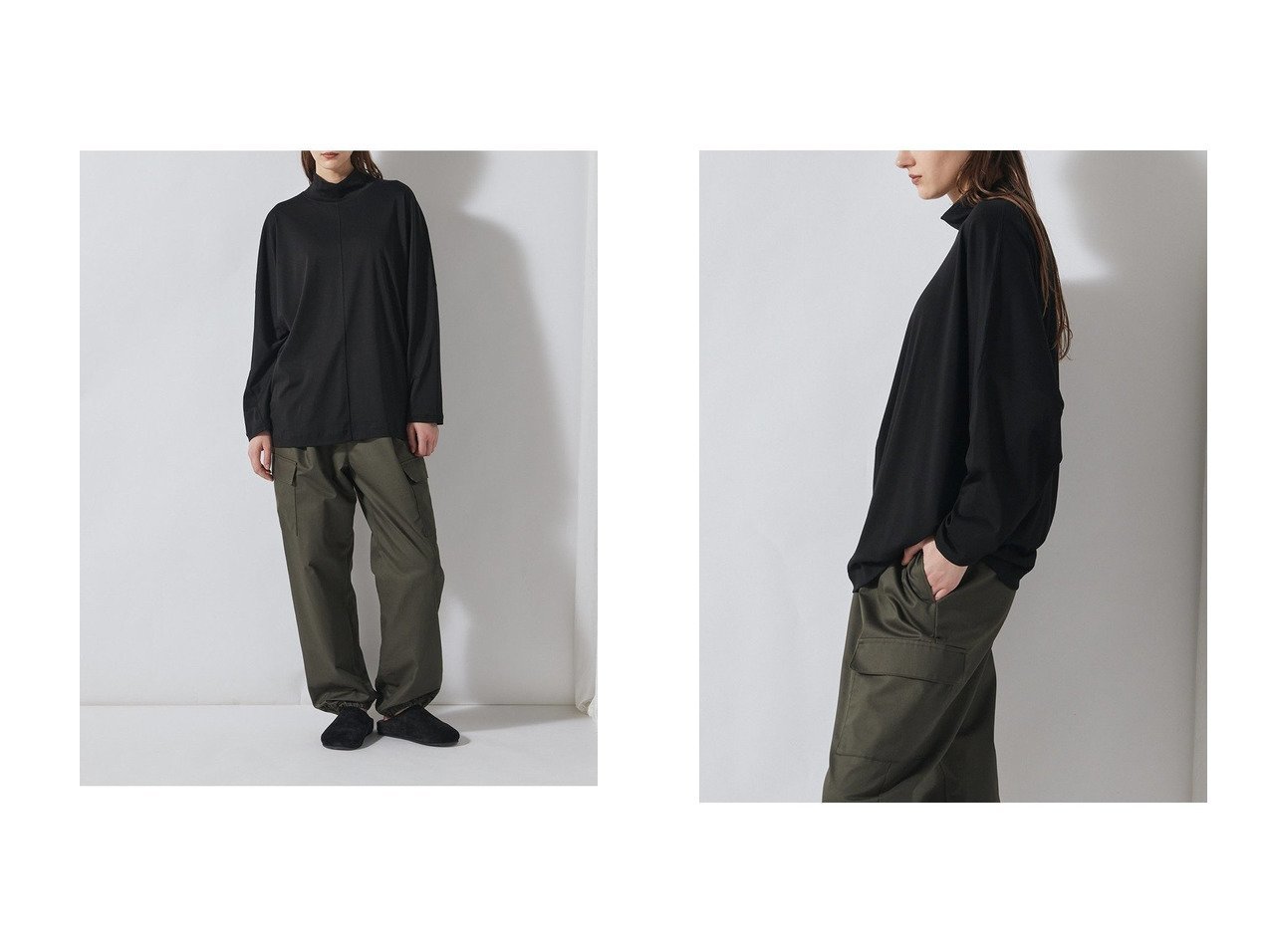 【ハイゲージ編みのなめらかな肌触りで着まわしやすい、シルキータッチのハイネックカットソー】FLORENT(フローレント)の通販
 おすすめ人気トレンドファッション通販アイテム インテリア・キッズ・メンズ・レディースファッション・服の通販 founy(ファニー) 　ファッション　Fashion　レディースファッション　Fashion for Women　トップス・カットソー　Cut & Sew Tops　シャツ・ブラウス・オフィスカジュアル　Elegant Blouses & Button-Ups　ロングTシャツ・Tシャツ　Longline T-Shirts & Tees　カットソー・ベーシックTシャツ　Cut-and-Sewn Tops / Stretch Tees & Basics　2026年　2026　インナー　Innerwear　カットソー　Cut and Sewn Top　ジャケット　Jacket, Outerwear　スリーブ　Sleeve, Long Sleeve / Short Sleeve　スーピマ　Supima, Premium Cotton　ロング　Long, Long-Length　夏　Summer　春　Spring　S/S・春夏　SS, Spring/Summer, Warm Season　ブラック系　Black　|ID:crp329100000226386