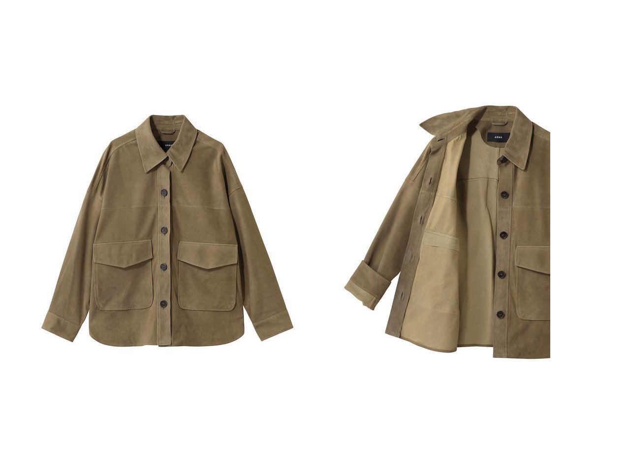 【柔らかな羊革とオーバーサイズが映える、シャツディテールで着まわせるレザーブルゾン】martinique(マルティニーク)の通販
 おすすめ人気トレンドファッション通販アイテム インテリア・キッズ・メンズ・レディースファッション・服の通販 founy(ファニー) 　ファッション　Fashion　レディースファッション　Fashion for Women　アウター　Coat / Outerwear Collection　レディースジャケット・軽アウター　Jackets　ブルゾンジャケット・スポーティアウター　Blouson Jackets　2026年　2026　おすすめ　Recommended / Our Picks　ジャケット　Jacket, Outerwear　フェミニン　Feminine, Girly　ブルゾン　Blouson, Bomber Jacket　ミックス　Mix, Mixed Style　夏　Summer　春　Spring　S/S・春夏　SS, Spring/Summer, Warm Season　ベージュ系　Beige　|ID:crp329100000226387