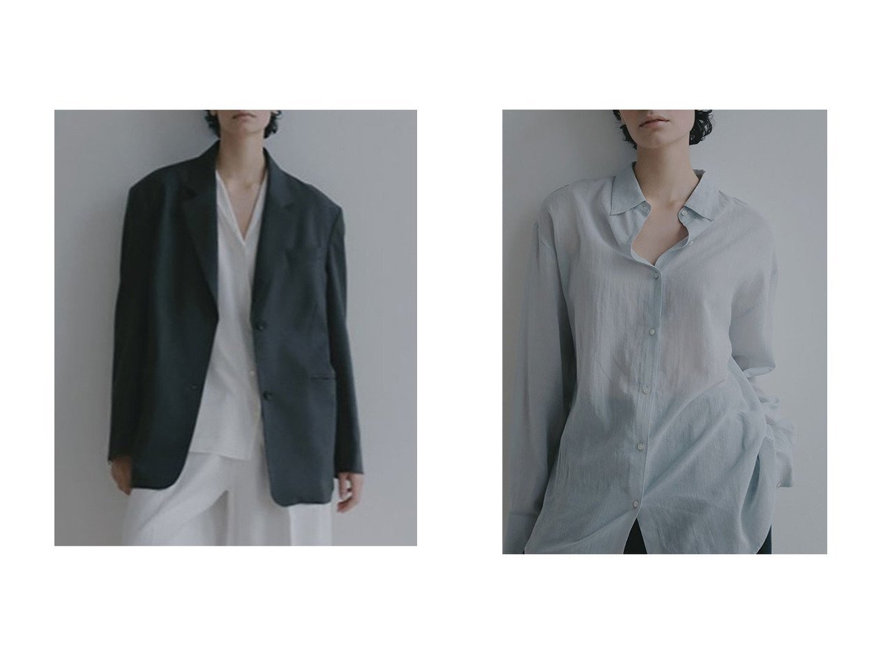 透け感が映えるシアーコットンシャツと端正さと軽やかさを備えたサイドベンツテーラードジャケットでつくる春の洗練レイヤード　ETRE TOKYO(エトレトウキョウ)の通販
 おすすめ人気トレンドファッション通販アイテム インテリア・キッズ・メンズ・レディースファッション・服の通販 founy(ファニー) 　ファッション　Fashion　レディースファッション　Fashion for Women　アウター　Coat / Outerwear Collection　レディースジャケット・軽アウター　Jackets　テーラードジャケット / 通勤・きれいめスタイル　Tailored Jackets & Blazers　トップス・カットソー　Cut & Sew Tops　シャツ・ブラウス・オフィスカジュアル　Elegant Blouses & Button-Ups　インナー　Innerwear　春　Spring　キャミ　Camisole, Cami Top　ジャケット　Jacket, Outerwear　タンク　Tank Top, Sleeveless Top　テーラード　Tailored, Tailored Fit　バランス　Balance, Style Balance　パターン　Pattern, Design Print　ファブリック　Fabric, Textile　フェミニン　Feminine, Girly　ボトム　Bottoms, Lower Wear　ワイド　Wide, Wide Fit　S/S・春夏　SS, Spring/Summer, Warm Season　夏　Summer　2026年　2026　グレー系　Gray　ベージュ系　Beige　ホワイト系　White　ブルー系　Blue　|ID:crp329100000226390