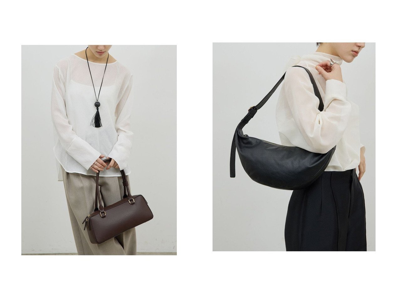 洗練された佇まいと実用性を兼ね備えたロングボストンバッグとタッククロスボディバッグで広がる大人のバッグスタイル　GALLARDAGALANTE(ガリャルダガランテ)の通販
 おすすめ人気トレンドファッション通販アイテム インテリア・キッズ・メンズ・レディースファッション・服の通販 founy(ファニー) 　ファッション　Fashion　レディースファッション　Fashion for Women　バッグ　Bags　トレンド　Trend, Trending Now　ボストンバッグ　Boston Bag, Retro Bag　ロング　Long, Long-Length　新作・新入荷　New Arrivals / New In　ホワイト系　White　ブラウン系　Brown　ブラック系　Black　ベージュ系　Beige　|ID:crp329100000226393