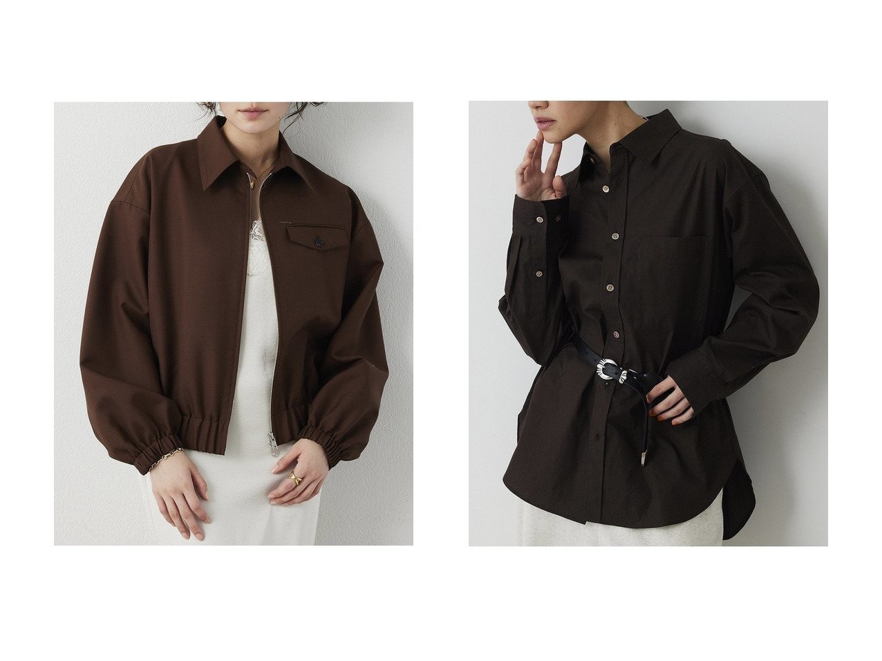 【大人のベーシックを更新】ブロードシャツと平織りジップブルゾンでつくる品のあるデイリースタイル Whim Gazette(ウィムガゼット)の通販
 おすすめ人気トレンドファッション通販アイテム インテリア・キッズ・メンズ・レディースファッション・服の通販 founy(ファニー) 　ファッション　Fashion　レディースファッション　Fashion for Women　アウター　Coat / Outerwear Collection　レディースジャケット・軽アウター　Jackets　ブルゾンジャケット・スポーティアウター　Blouson Jackets　トップス・カットソー　Cut & Sew Tops　シャツ・ブラウス・オフィスカジュアル　Elegant Blouses & Button-Ups　2026年　2026　おすすめ　Recommended / Our Picks　シンプル　Simple, Minimal　ジップ　Zip, Zipper　ジャケット　Jacket, Outerwear　セットアップ　Set-Up, Coordinated Outfit　バランス　Balance, Style Balance　ブルゾン　Blouson, Bomber Jacket　エレガント 上品　Elegant　夏　Summer　春　Spring　S/S・春夏　SS, Spring/Summer, Warm Season　ブラウン系　Brown　ホワイト系　White　|ID:crp329100000226404
