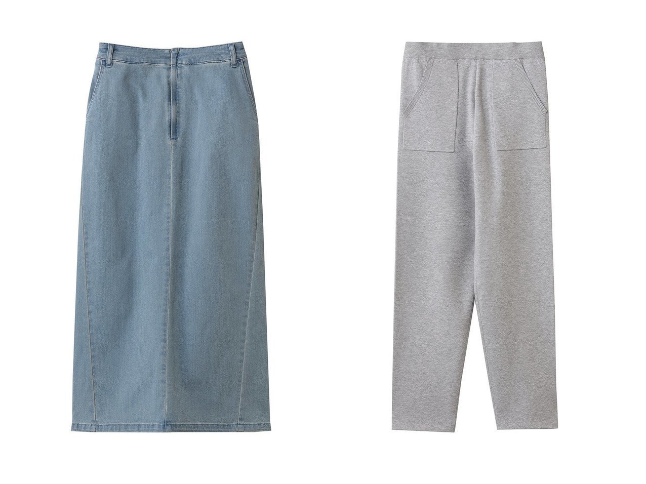 【大人のカジュアルに品を添える】デニムペンシルスカートとパワースムースニットジョガーパンツで楽しむ洗練リラックス three dots(スリー ドッツ)の通販
 おすすめ人気トレンドファッション通販アイテム インテリア・キッズ・メンズ・レディースファッション・服の通販 founy(ファニー) 　ファッション　Fashion　レディースファッション　Fashion for Women　スカート　Skirts　ロングスカート　Long Skirts / Maxi & Midi Skirts　パンツ　Pants & Trousers　2026年　2026　クロップド　Cropped, Short Length　スニーカー　Sneakers, Trainers　デニム　Denim, Jeans Material　フィット　Fit, Slim Fit　ペンシル　Pencil, Pencil Skirt　ロング　Long, Long-Length　夏　Summer　春　Spring　S/S・春夏　SS, Spring/Summer, Warm Season　ブルー系　Blue　ホワイト系　White　ブラック系　Black　イエロー系　Yellow　|ID:crp329100000226413