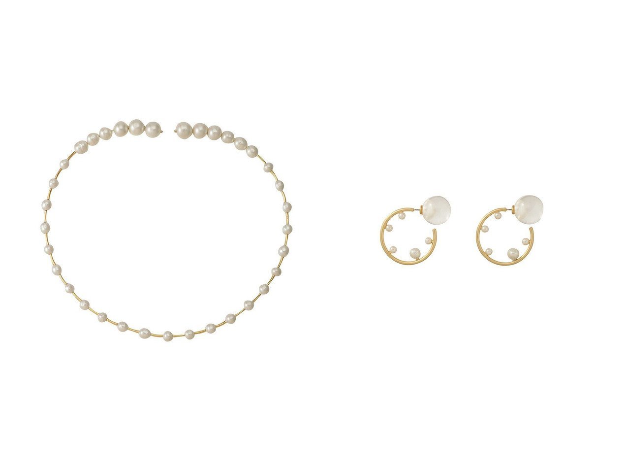 【リュクスな輝きで顔まわりを彩る】ゴールドとパールが映えるDANORピアスとチョーカーで楽しむ華やかなアクセント CORCOVADO(コルコバード)の通販
 おすすめ人気トレンドファッション通販アイテム インテリア・キッズ・メンズ・レディースファッション・服の通販 founy(ファニー) 　ファッション　Fashion　レディースファッション　Fashion for Women　ジュエリー　Jewelry　ネックレス　Necklaces & Pendants　ファッションリング　Fashion Rings　イヤリング・フープ・ドロップタイプ　Hoop, Drop & Clip Earrings　チョーカー　Tulle, Mesh Fabric　ネックレス　Necklace, Pendant Necklace　パーティ　Party, Party Style　パール　Pearl, Pearl Accent　モダン　Modern, Contemporary　エレガント 上品　Elegant　新作・新入荷　New Arrivals / New In　結婚式　Wedding　イヤリング　Earrings　オケージョン　Occasion Wear　サークル　Circle, Round Design　フープ　Hoop, Hoop Earrings　モチーフ　Motif, Design Theme　リュクス　Luxury, Elegant, High-End, Chic　シルバー系　Silver　|ID:crp329100000226416