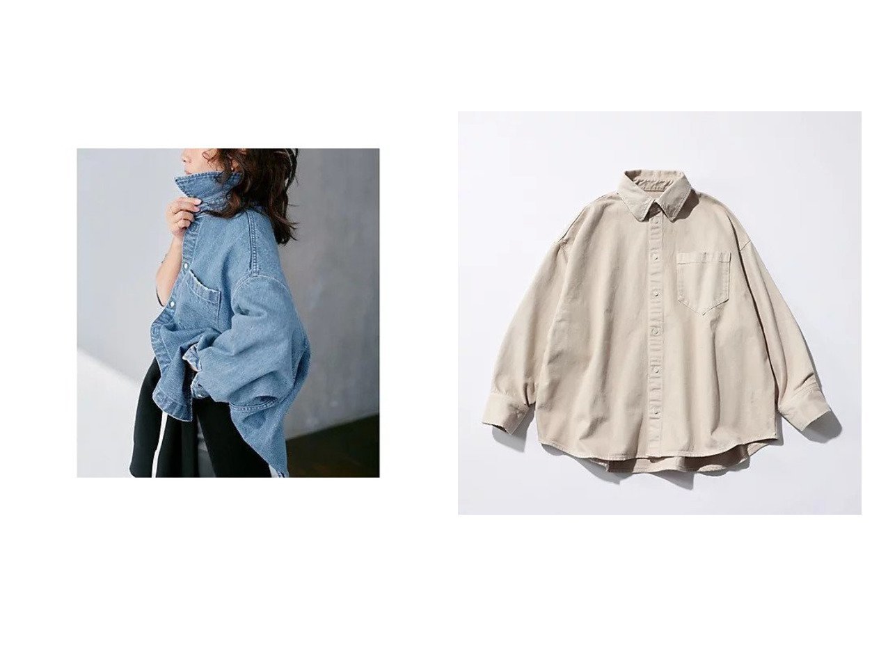 【デニムセットアップを軽やかに更新】オーバーサイズで着まわせるTHE MOSSオーバーシャツが叶える洒落見えスタイル upper hights(アッパー ハイツ)の通販
 おすすめ人気トレンドファッション通販アイテム インテリア・キッズ・メンズ・レディースファッション・服の通販 founy(ファニー) 　ファッション　Fashion　レディースファッション　Fashion for Women　トップス・カットソー　Cut & Sew Tops　シャツ・ブラウス・オフィスカジュアル　Elegant Blouses & Button-Ups　インナー　Innerwear　セットアップ　Set-Up, Coordinated Outfit　タートルネック　Turtleneck, High Neck　デニム　Denim, Jeans Material　ポケット　Pocket, Pocket Detail　別注　Limited Edition, Custom Order　洗える　Machine Washable　|ID:crp329100000226434