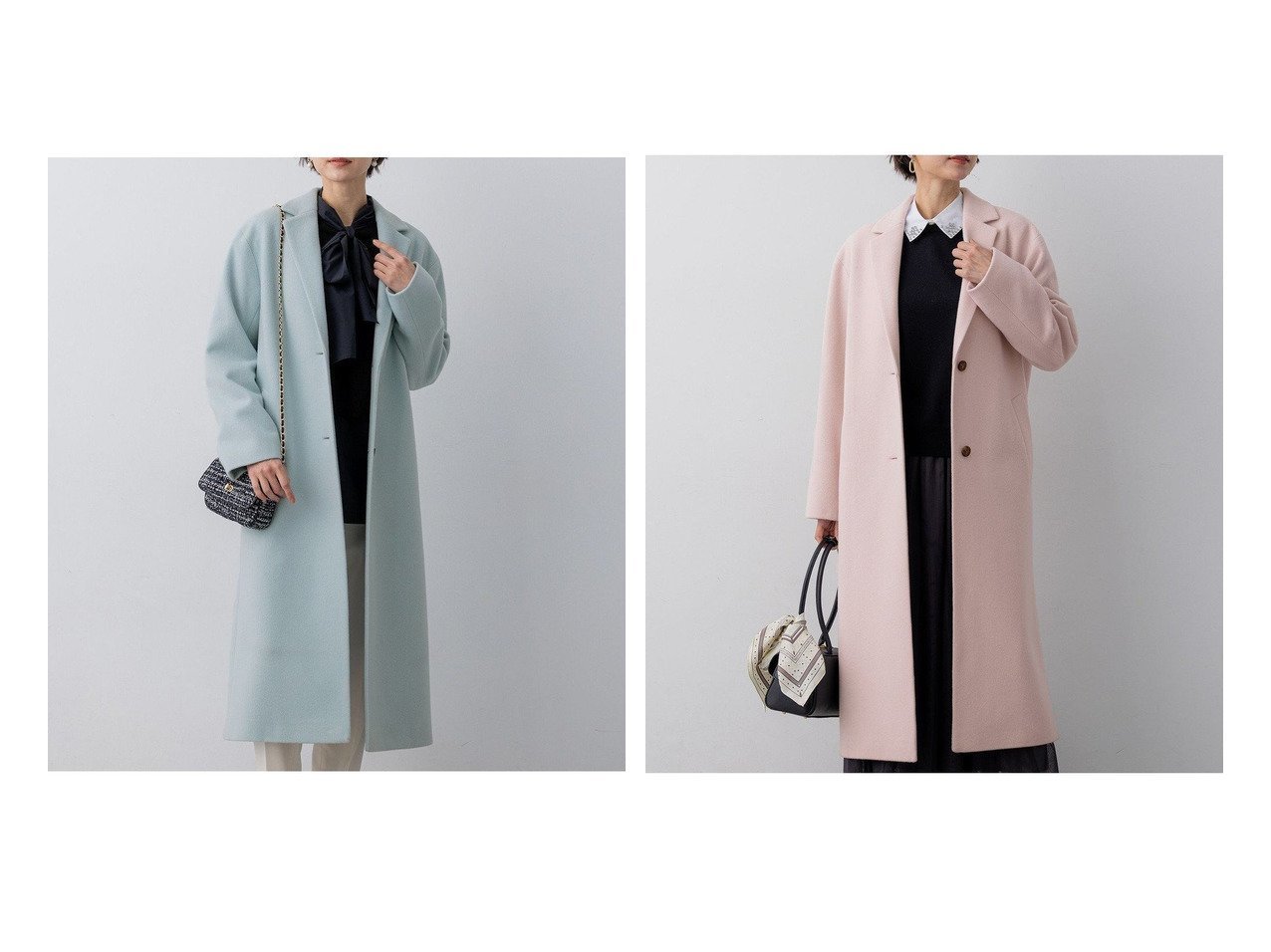 【華やぎカラーで冬を彩る】ウールモッサのチェスターコートが叶える上品で軽やかな大人アウター 23区(NIJYUSANKU)の通販
 おすすめ人気トレンドファッション通販アイテム インテリア・キッズ・メンズ・レディースファッション・服の通販 founy(ファニー) 　ファッション　Fashion　レディースファッション　Fashion for Women　アウター　Coat / Outerwear Collection　コート・ロングコート・ピーコート　Long Coats, Peacoats & More　レディースジャケット・軽アウター　Jackets　チェスターコート・ロング丈アウター　Chester Coats / Chesterfield Long Coats　軽量　Lightweight, Ultra Light　ショルダー　Shoulder, Shoulder Strap　ジャケット　Jacket, Outerwear　チェスターコート　Chester Coat, Long Coat　ドロップ　Drop Shoulder, Dropped Style　バランス　Balance, Style Balance　フォルム　Silhouette, Form　冬　Winter / This Winter　A/W・秋冬　Autumn/Winter　エレガント 上品　Elegant　2025年　2025　2025-2026秋冬・A/W　Autumn/Winter 2025–26 AW25–26　ブルー系　Blue　レッド系　Red　グレー系　Gray　|ID:crp329100000226435