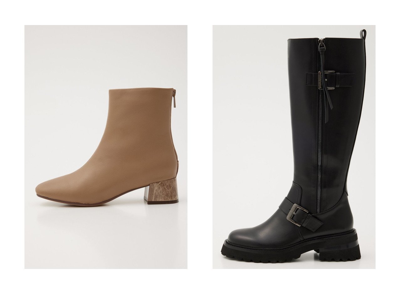 【すっきりフォルムで旬を纏うバイカーロングブーツとマーブルヒールが映えるセンターシームブーツ】STACCATO(スタッカート)の通販
 おすすめ人気トレンドファッション通販アイテム インテリア・キッズ・メンズ・レディースファッション・服の通販 founy(ファニー) 　ファッション　Fashion　レディースファッション　Fashion for Women　クラシック　Classic, Timeless Style　ショート　Short, Short Length　トレンド　Trend, Trending Now　ベーシック　Basic, Essential　定番　Standard, Basic Item　フォルム　Silhouette, Form　ロング　Long, Long-Length　ブラック系　Black　|ID:crp329100000226456