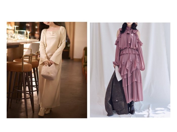 【ドラマティックなラッフルティアードスカートとサテンキャミワンピースカーデセット】SNIDEL(スナイデル)の通販
 おすすめ人気トレンドファッション通販アイテム 人気、トレンドファッション・服の通販 founy(ファニー) ファッション Fashion レディースファッション Fashion for Women ワンピース Dresses キャミソールワンピース Camisole Dresses スカート Skirts ティアードスカート Tiered Skirts エレガント 上品 Elegant サテン Satin, Glossy Fabric シンプル Simple, Minimal スマート Smart, Elegant スリット Slit, Slit Detail セパレート Separate, Two-Piece チェーン Chain, Chain Strap フレア Flare, Flared ボトム Bottoms, Lower Wear おすすめ Recommended / Our Picks |ID:crp329100000226462