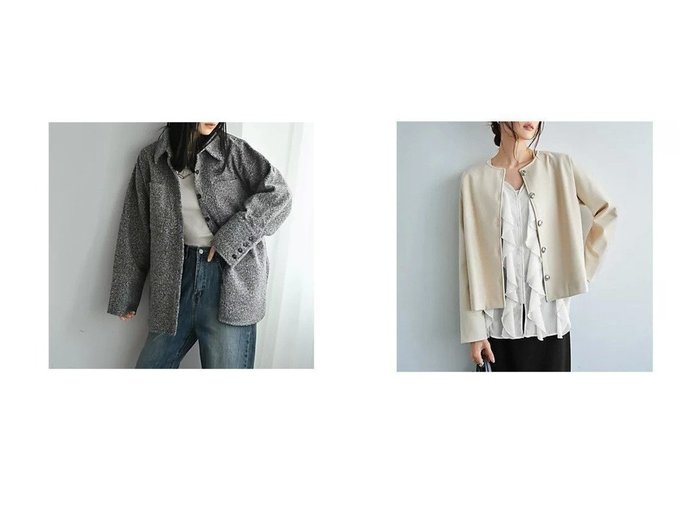 【羽織るだけで品よく決まるループツイードシャツと柔らかノーカラージャケット 大人の日常に寄り添うきれいめ羽織】STYLE DELI(スタイルデリ)の通販
 おすすめ人気トレンドファッション通販アイテム 人気、トレンドファッション・服の通販 founy(ファニー) ファッション Fashion レディースファッション Fashion for Women トップス・カットソー Cut & Sew Tops シャツ・ブラウス・オフィスカジュアル Elegant Blouses & Button-Ups アウター Coat / Outerwear Collection レディースジャケット・軽アウター Jackets ノーカラージャケット / シンプル上品コーデ Collarless Jackets イエロー Yellow カフス Cuff Design カーディガン Cardigan, Knitwear シンプル Simple, Minimal ツイード Twill, Twill Weave ビッグ Big, Oversized ミックス Mix, Mixed Style ループ Loop, Loop Knit ロング Long, Long-Length 冬 Winter / This Winter 秋 Autumn インナー Innerwear カットソー Cut and Sewn Top ジャケット Jacket, Outerwear ストレート Straight, Straight Cut スリット Slit, Slit Detail 長袖 Long Sleeve, Full Sleeve バランス Balance, Style Balance フォルム Silhouette, Form フロント Front, Front Design ベーシック Basic, Essential ポケット Pocket, Pocket Detail ミドル Middle Length, Mid Height |ID:crp329100000226478