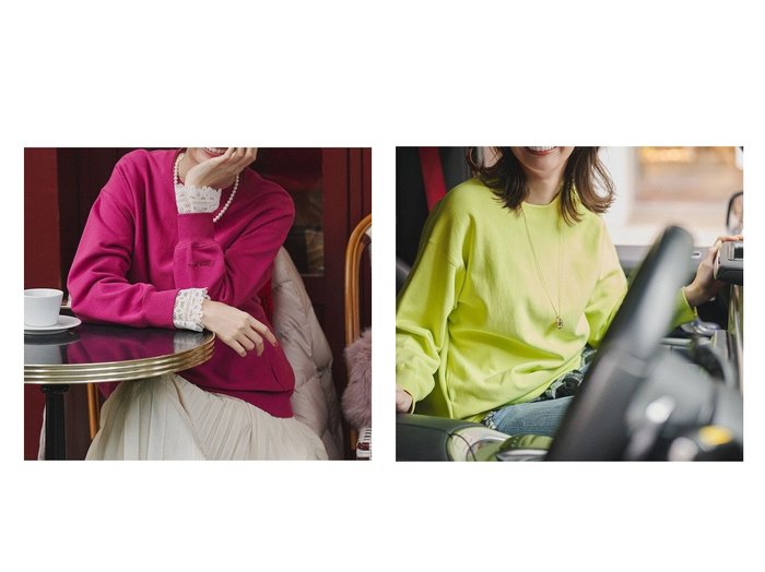 【盛夏まで心地よく着られるライトメッシュニットとスポンディッシュポロカーディガン 今のムードで楽しむ軽やかニットトップス】martinique(マルティニーク)の通販
 おすすめ人気トレンドファッション通販アイテム 人気、トレンドファッション・服の通販 founy(ファニー) 　ファッション　Fashion　レディースファッション　Fashion for Women　トップス・カットソー　Cut & Sew Tops　レディースパーカー・カジュアルフーディー　Casual Hoodies & Sweatshirts　スウェット・クルーネックトップス　Sweatshirts & Crewnecks / Relaxed Fit Sweat Tops　春　Spring　スウェット / スエット　Sweatshirt, Sweatwear　スリット　Slit, Slit Detail　デニム　Denim, Jeans Material　バランス　Balance, Style Balance　ラベンダー　Lavender　リラックス　Relax, Relaxed Fit　ループ　Loop, Loop Knit　ロング　Long, Long-Length　S/S・春夏　SS, Spring/Summer, Warm Season　夏　Summer　エレガント 上品　Elegant　|ID:crp329100000226482