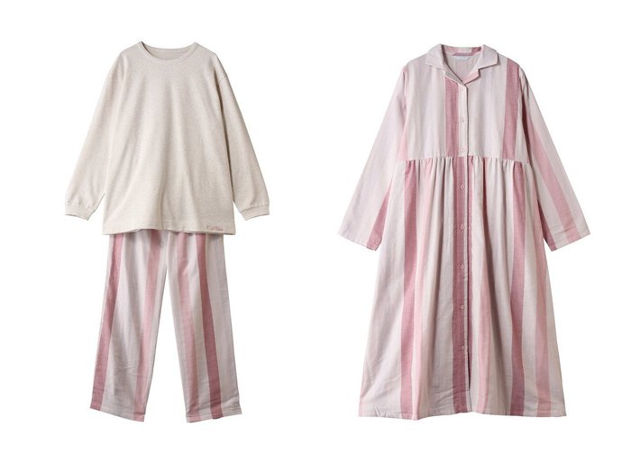 【KID BLUE/キッドブルー】の26Wガーゼストライプパジャマ&26Wガーゼストライプナイティ おすすめ人気トレンドファッション通販アイテム 人気、トレンドファッション・服の通販 founy(ファニー) ファッション Fashion レディースファッション Fashion for Women トップス・カットソー Cut & Sew Tops ワンピース Dresses ストライプ Stripe, Striped Pattern パジャマ Pajamas, Sleepwear ボトム Bottoms, Lower Wear リラックス Relax, Relaxed Fit エレガント 上品 Elegant 新作・新入荷 New Arrivals / New In 無地 Plain, Solid Color フェミニン Feminine, Girly |ID:crp329100000226490