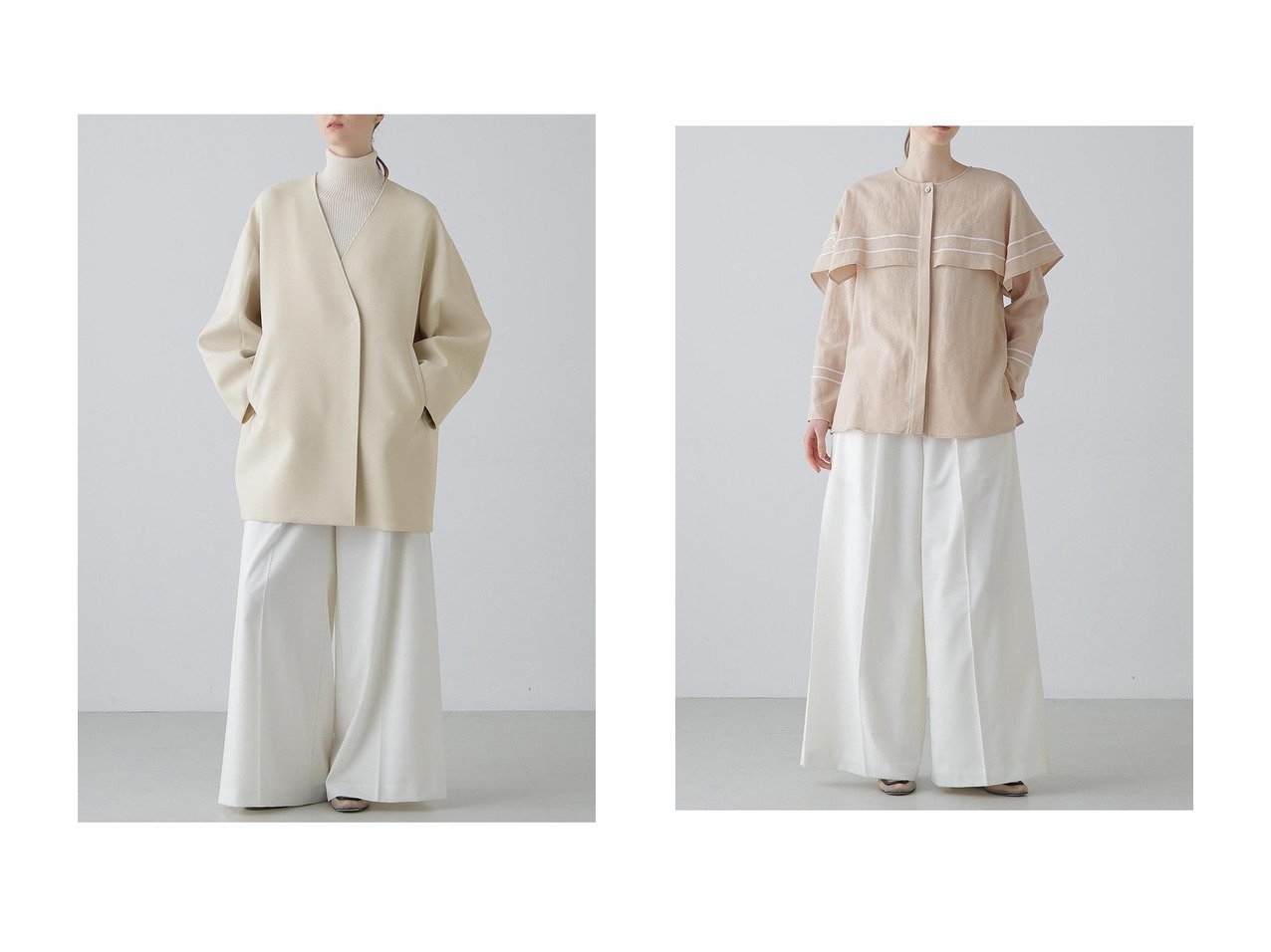 刺しゅうラインが映える軽やかなブラウスとフォルムで魅せるノーカラージャケット 素材感が際立つ洗練デザイン ADORE(アドーア)の通販
 おすすめ人気トレンドファッション通販アイテム インテリア・キッズ・メンズ・レディースファッション・服の通販 founy(ファニー) 　ファッション　Fashion　レディースファッション　Fashion for Women　アウター　Coat / Outerwear Collection　レディースジャケット・軽アウター　Jackets　トップス・カットソー　Cut & Sew Tops　シャツ・ブラウス・オフィスカジュアル　Elegant Blouses & Button-Ups　ジャケット　Jacket, Outerwear　ハーフ　Half, Half-Length　フォルム　Silhouette, Form　ボンディング　Bonding, Bonded Fabric　新作・新入荷　New Arrivals / New In　ベージュ系　Beige　|ID:crp329100000226500