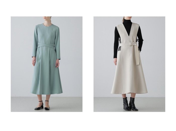 フォルム美と上品なドレープが際立つ バイカラーボンディングとサテンのワンピース 洗練された佇まいを叶える ADORE(アドーア)の通販
 おすすめ人気トレンドファッション通販アイテム 人気、トレンドファッション・服の通販 founy(ファニー) ファッション Fashion レディースファッション Fashion for Women ワンピース Dresses チュニック Tunic Tops & Dresses クラシカル Classical, Vintage-Inspired クラシック Classic, Timeless Style チュニック Tunic, Long Top ドレス Dress, One-Piece ドレープ Drape, Draping Fabric ロング Long, Long-Length エレガント 上品 Elegant 新作・新入荷 New Arrivals / New In |ID:crp329100000226502