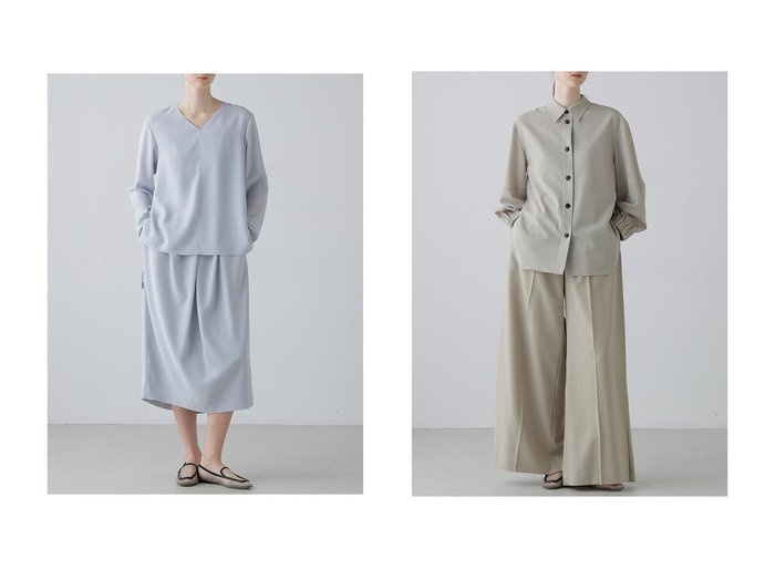 きれいめにも抜け感にも対応する バックサテンジョーゼットとイージートロピカルのブラウス 軽やかに着まわす上品デザイン ADORE(アドーア)の通販
 おすすめ人気トレンドファッション通販アイテム 人気、トレンドファッション・服の通販 founy(ファニー) ファッション Fashion レディースファッション Fashion for Women トップス・カットソー Cut & Sew Tops シャツ・ブラウス・オフィスカジュアル Elegant Blouses & Button-Ups Vネックトップス V-Neck Tops / V-Cut Neckline Shirts バッグ Bags サテン Satin, Glossy Fabric ジョーゼット Georgette, Semi-Sheer Fabric ストレッチ Stretch, Stretchy Fabric スリーブ Sleeve, Long Sleeve / Short Sleeve ロング Long, Long-Length 新作・新入荷 New Arrivals / New In |ID:crp329100000226503