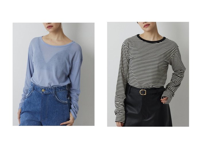 【Whim Gazette/ウィムガゼット】の【THE PAUSE】シアーフライスロンTEE&【THE PAUSE】ボーダーロンTEE おすすめ人気トレンドファッション通販アイテム 人気、トレンドファッション・服の通販 founy(ファニー) 　ファッション　Fashion　レディースファッション　Fashion for Women　トップス・カットソー　Cut & Sew Tops　シャツ・ブラウス・オフィスカジュアル　Elegant Blouses & Button-Ups　ロングTシャツ・Tシャツ　Longline T-Shirts & Tees　カットソー・ベーシックTシャツ　Cut-and-Sewn Tops / Stretch Tees & Basics　2026年　2026　おすすめ　Recommended / Our Picks　シアー　Sheer, See-Through　シンプル　Simple, Minimal　スタンダード　Standard, Basic　スリーブ　Sleeve, Long Sleeve / Short Sleeve　ボーダー　Border, Stripe　ロング　Long, Long-Length　エレガント 上品　Elegant　夏　Summer　春　Spring　S/S・春夏　SS, Spring/Summer, Warm Season　|ID:crp329100000226513