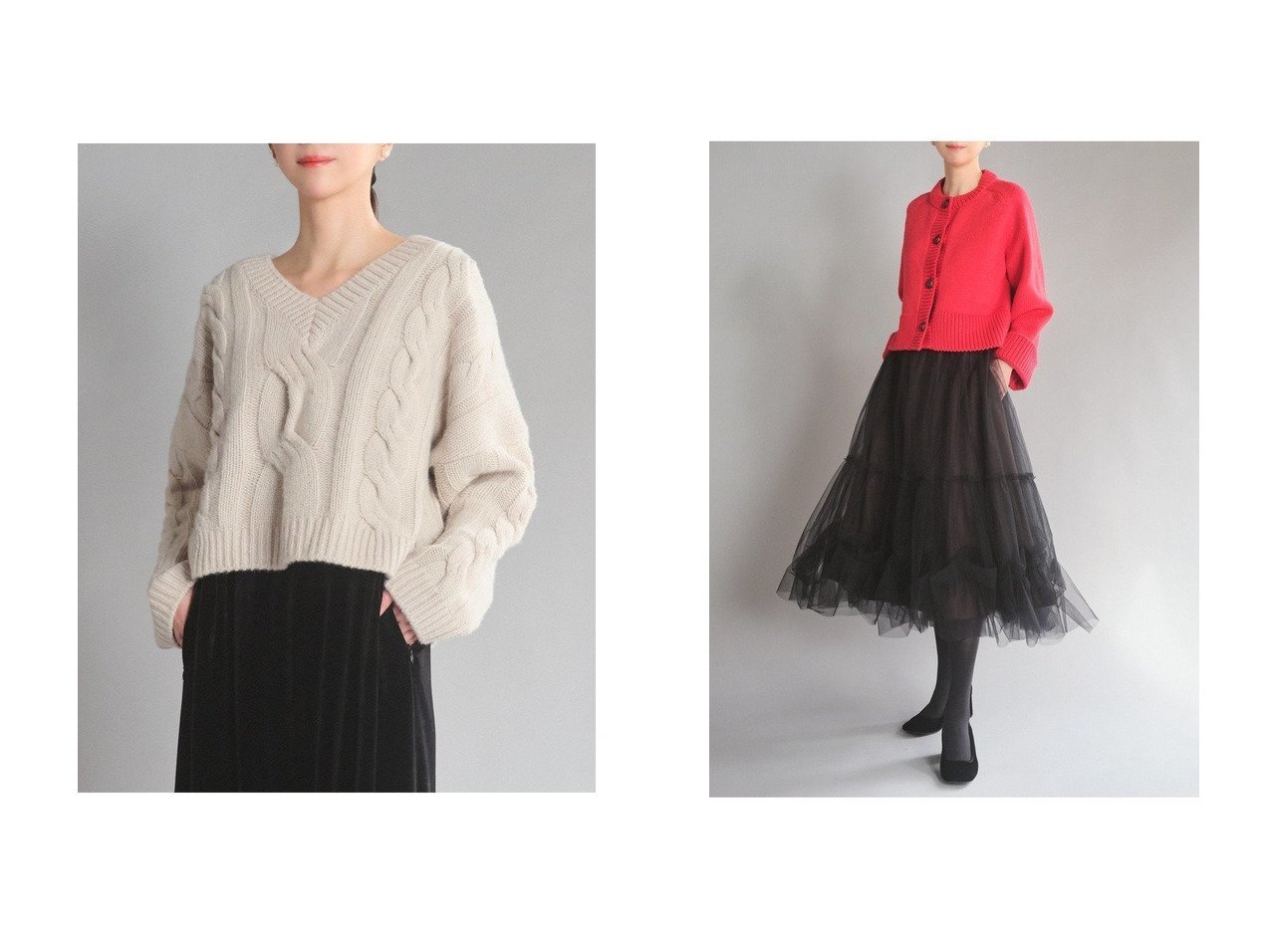 【軽やかに揺れるチュールスカートと洗えるふわとろカシミヤニットで叶える上品な冬の装い】DAISY LIN(デイジーリン)の通販
 おすすめ人気トレンドファッション通販アイテム インテリア・キッズ・メンズ・レディースファッション・服の通販 founy(ファニー) 　ファッション　Fashion　レディースファッション　Fashion for Women　トップス・カットソー　Cut & Sew Tops　ニット　Knit Tops & Sweaters　レディースパーカー・カジュアルフーディー　Casual Hoodies & Sweatshirts　カジュアルプルオーバー・ニットトップス　Pullovers & Knit Tops / Casual Pullovers　スウェット・クルーネックトップス　Sweatshirts & Crewnecks / Relaxed Fit Sweat Tops　スカート　Skirts　洗える　Machine Washable　シンプル　Simple, Minimal　なめらか　Smooth, Silky Texture　人気　Popular, Best Seller　バランス　Balance, Style Balance　パウダー　Powder, Soft Tone　ラグジュアリー　Luxury, Elegant　リラックス　Relax, Relaxed Fit　ローズ　Rose, Rose Motif　冬　Winter / This Winter　新作・新入荷　New Arrivals / New In　グレー系　Gray　ベージュ系　Beige　ブラック系　Black　|ID:crp329100000226521