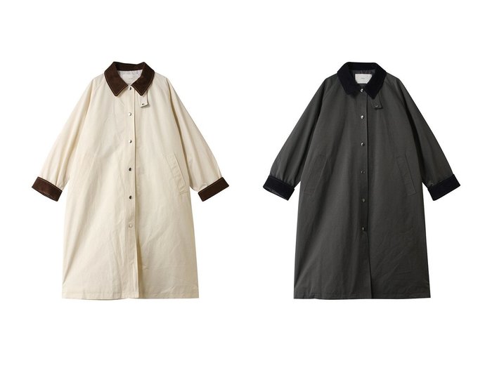 【スイッチシーズンに活躍する コーデュロイ使いが映える軽やかなハンティングロングコート】MidiUmi(ミディウミ)の通販
 おすすめ人気トレンドファッション通販アイテム 人気、トレンドファッション・服の通販 founy(ファニー) ファッション Fashion レディースファッション Fashion for Women アウター Coat / Outerwear Collection コート・ロングコート・ピーコート Long Coats, Peacoats & More コーデュロイ Corduroy, Cord Fabric スタンド Stand Collar, Upright Stand タフタ Taffeta, Structured Fabric ロング Long, Long-Length 新作・新入荷 New Arrivals / New In |ID:crp329100000226523