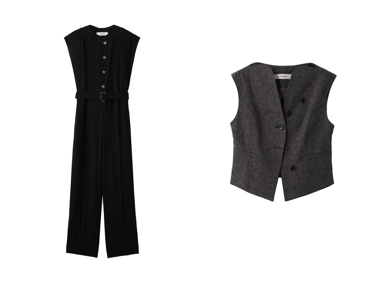 【しなやかな着心地で一枚映えするコンビネゾンと曲線美が際立つモダンなベスト】AKIRANAKA(アキラナカ)の通販
 おすすめ人気トレンドファッション通販アイテム インテリア・キッズ・メンズ・レディースファッション・服の通販 founy(ファニー) 　ファッション　Fashion　レディースファッション　Fashion for Women　パンツ　Pants & Trousers　アウター　Coat / Outerwear Collection　レディースジャケット・軽アウター　Jackets　2026年　2026　オケージョン　Occasion Wear　コンビネゾン　Jumpsuit, All-in-One　シューズ　Shoes, Footwear　夏　Summer　春　Spring　S/S・春夏　SS, Spring/Summer, Warm Season　ブラック系　Black　ホワイト系　White　|ID:crp329100000226534