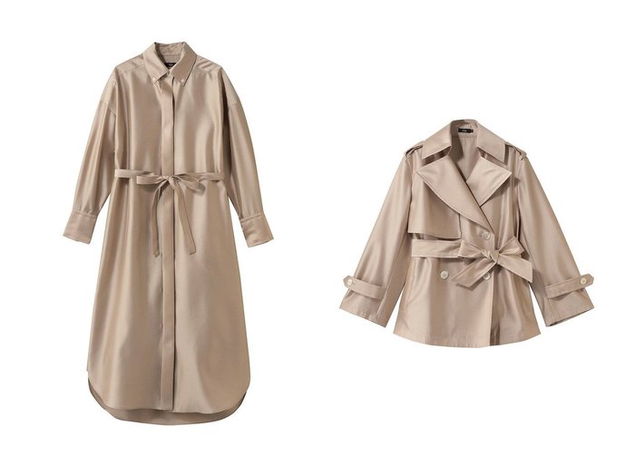 【シルクの艶と軽やかさを纏う シャツワンピースとモダンに仕立てたトレンチコート】M Fil(エムフィル)の通販
 おすすめ人気トレンドファッション通販アイテム 人気、トレンドファッション・服の通販 founy(ファニー) ファッション Fashion レディースファッション Fashion for Women ワンピース Dresses シャツワンピース / 1枚で着映えコーデ Shirt Dresses チュニック Tunic Tops & Dresses アウター Coat / Outerwear Collection コート・ロングコート・ピーコート Long Coats, Peacoats & More トレンチコート / 春秋の定番アウター Trench Coats 2026年 2026 ショルダー Shoulder, Shoulder Strap シルク Silk, 100% Silk チュニック Tunic, Long Top ツイル Twist, Twisted Detail パターン Pattern, Design Print フォルム Silhouette, Form エレガント 上品 Elegant 夏 Summer 春 Spring S/S・春夏 SS, Spring/Summer, Warm Season |ID:crp329100000226536