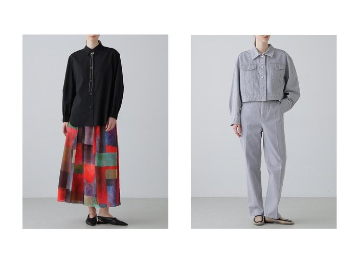 【ADORE/アドーア】のデニムパンツ&アブストラクトブロッキングプリントスカート おすすめ人気トレンドファッション通販アイテム 人気、トレンドファッション・服の通販 founy(ファニー) 　ファッション　Fashion　レディースファッション　Fashion for Women　スカート　Skirts　ロングスカート　Long Skirts / Maxi & Midi Skirts　パンツ　Pants & Trousers　デニムパンツ・ジーンズ・美脚デニム　Denim Jeans & Pants　2026年　2026　シフォン　Chiffon, Lightweight Fabric　シンプル　Simple, Minimal　ロング　Long, Long-Length　夏　Summer　春　Spring　S/S・春夏　SS, Spring/Summer, Warm Season　|ID:crp329100000226547