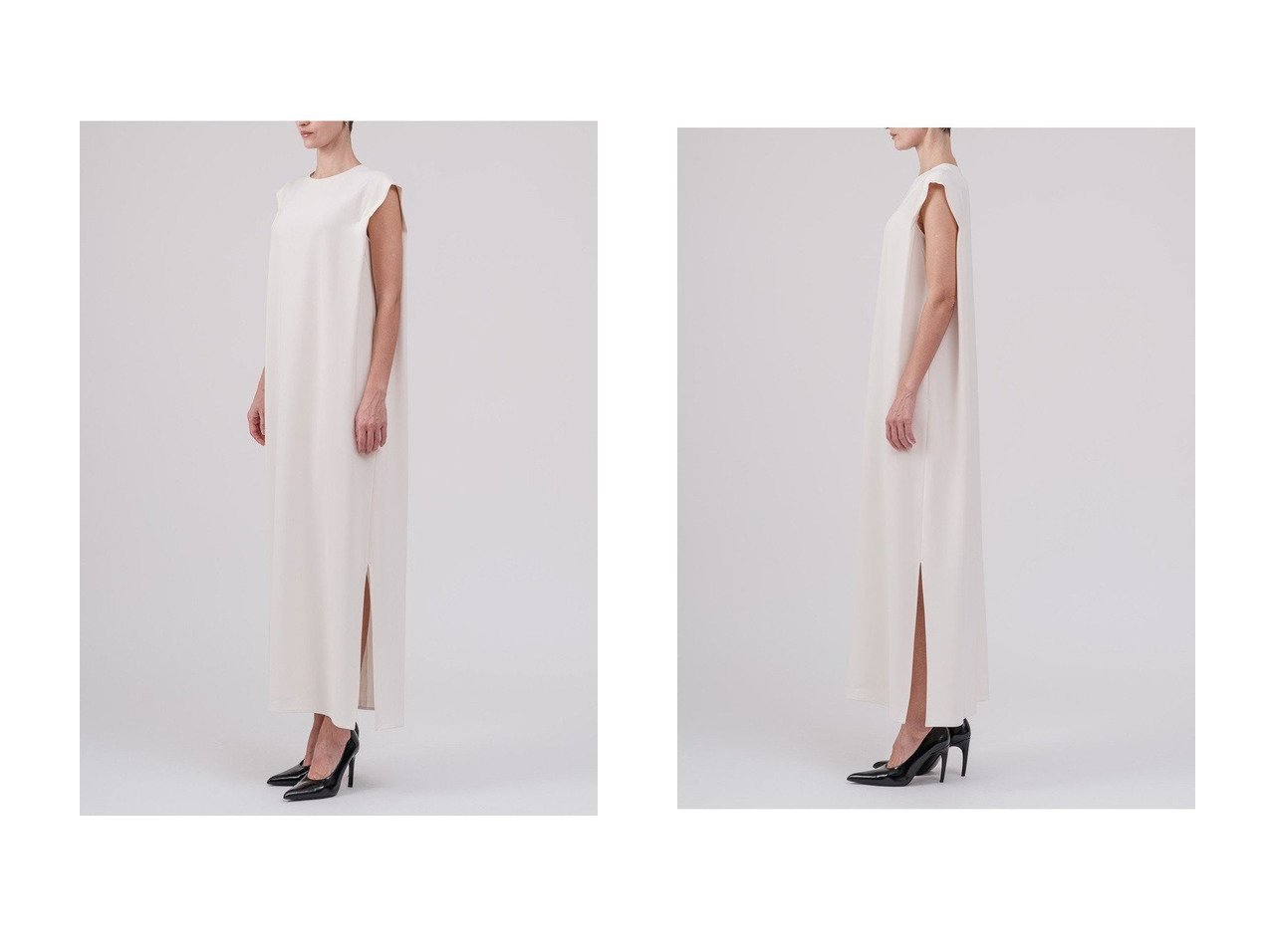【直線的なラインと構築的なフォルムが存在感を引き立てるミニマルなロングドレスで洗練された佇まい】DOMELLE(ドメル)の通販
 おすすめ人気トレンドファッション通販アイテム インテリア・キッズ・メンズ・レディースファッション・服の通販 founy(ファニー) 　ファッション　Fashion　レディースファッション　Fashion for Women　ワンピース　Dresses　フォーマル・パーティードレス・結婚式用ドレス　Elegant & Casual Dresses　チュニック　Tunic Tops & Dresses　2026年　2026　ジュエリー　Jewelry, Accessories　チュニック　Tunic, Long Top　ドレス　Dress, One-Piece　ドレープ　Drape, Draping Fabric　フォルム　Silhouette, Form　フォーマル　Formal, Dressy　ロング　Long, Long-Length　夏　Summer　定番　Standard, Basic Item　春　Spring　S/S・春夏　SS, Spring/Summer, Warm Season　イエロー系　Yellow　|ID:crp329100000226554