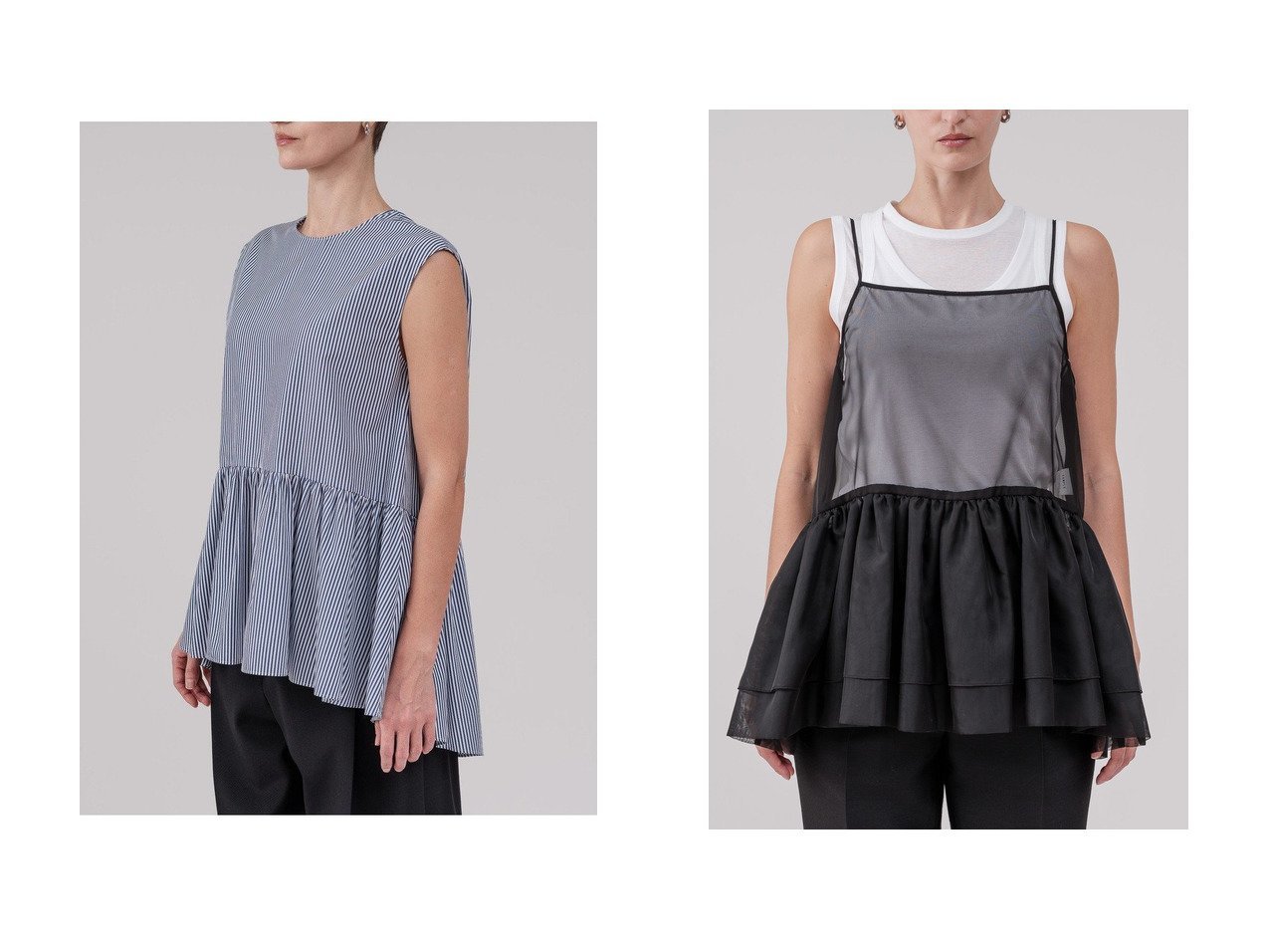 【クチュールライクなギャザーが映えるコットンブラウスとシルクウールの素材美が際立つ華やかなブラウスで洗練された装い】DOMELLE(ドメル)の通販
 おすすめ人気トレンドファッション通販アイテム インテリア・キッズ・メンズ・レディースファッション・服の通販 founy(ファニー) 　ファッション　Fashion　レディースファッション　Fashion for Women　トップス・カットソー　Cut & Sew Tops　キャミソール&ノースリーブ　Camisoles & Sleeveless Tops　シャツ・ブラウス・オフィスカジュアル　Elegant Blouses & Button-Ups　2026年　2026　ギャザー　Gathered, Ruffled　ネップ　Nepp, Slub Yarn　ノースリーブ　Sleeveless, No-Sleeve　バランス　Balance, Style Balance　ミックス　Mix, Mixed Style　ワイド　Wide, Wide Fit　エレガント 上品　Elegant　夏　Summer　春　Spring　S/S・春夏　SS, Spring/Summer, Warm Season　おすすめ　Recommended / Our Picks　オーガンジー　Organza Fabric　キャミソール　Camisole, Spaghetti Strap Top　ショート　Short, Short Length　シルク　Silk, 100% Silk　スリーブ　Sleeve, Long Sleeve / Short Sleeve　セットアップ　Set-Up, Coordinated Outfit　ロング　Long, Long-Length　A/W・秋冬　Autumn/Winter　ホワイト系　White　ブラック系　Black　|ID:crp329100000226555