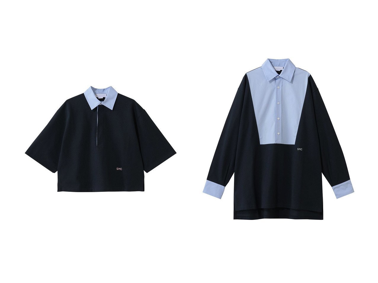 【クロップド丈でスタイルアップを叶えるポロTシャツとオーバーサイズでモダンに映えるポロシャツ】STELLA McCARTNEY(ステラ マッカートニー)の通販
 おすすめ人気トレンドファッション通販アイテム インテリア・キッズ・メンズ・レディースファッション・服の通販 founy(ファニー) 　ファッション　Fashion　レディースファッション　Fashion for Women　トップス・カットソー　Cut & Sew Tops　シャツ・ブラウス・オフィスカジュアル　Elegant Blouses & Button-Ups　ロングTシャツ・Tシャツ　Longline T-Shirts & Tees　ポロシャツ・きれいめカジュアル　Smart-Casual Polo Tops　2026年　2026　クロップド　Cropped, Short Length　ショート　Short, Short Length　スポーティ　Sporty, Casual Athletic　スリーブ　Sleeve, Long Sleeve / Short Sleeve　ボトム　Bottoms, Lower Wear　エレガント 上品　Elegant　夏　Summer　春　Spring　S/S・春夏　SS, Spring/Summer, Warm Season　ブルー系　Blue　|ID:crp329100000226567